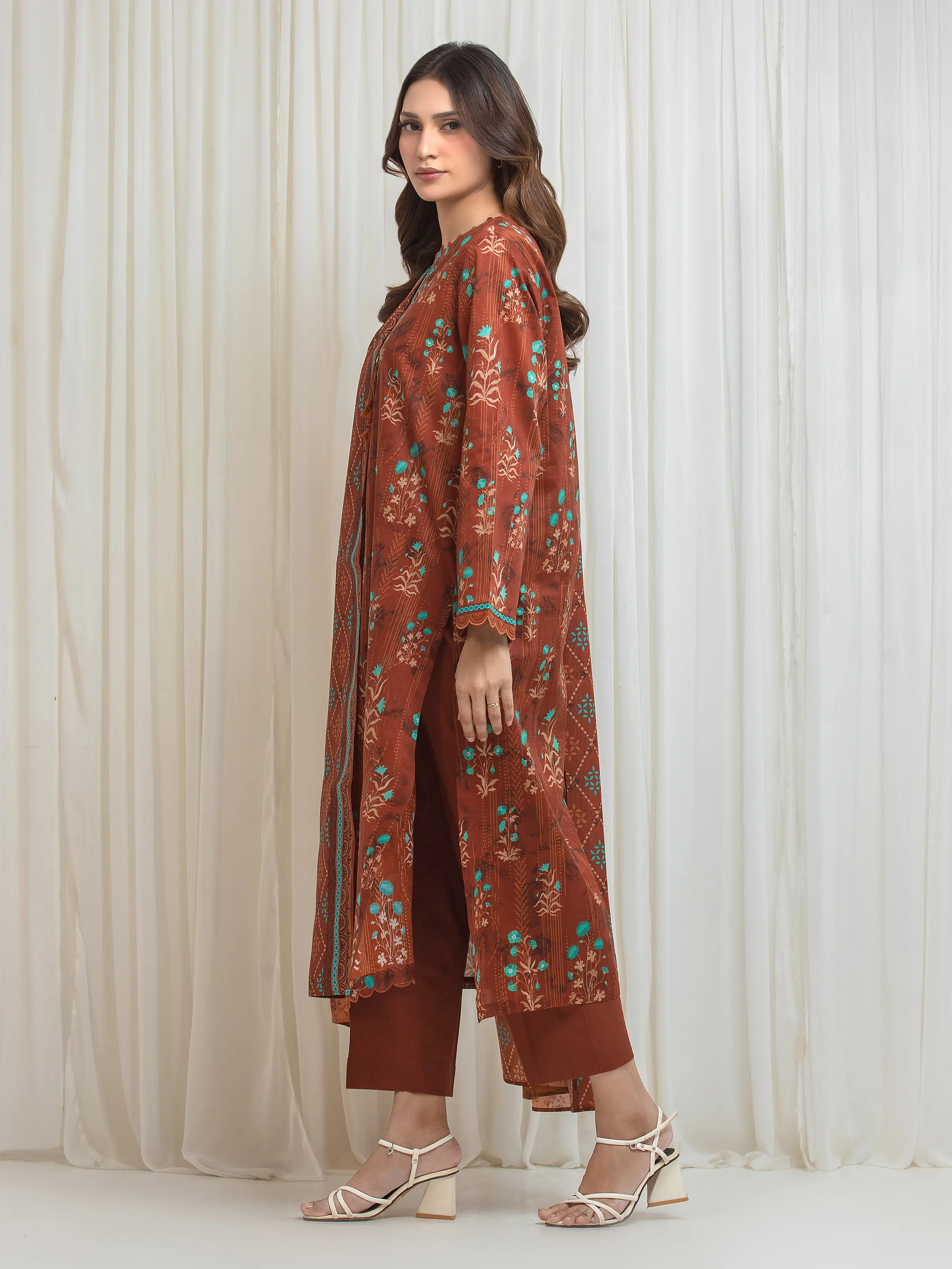 Printed Lawn Suit - EWU6A1-36692-3P - Image 5
