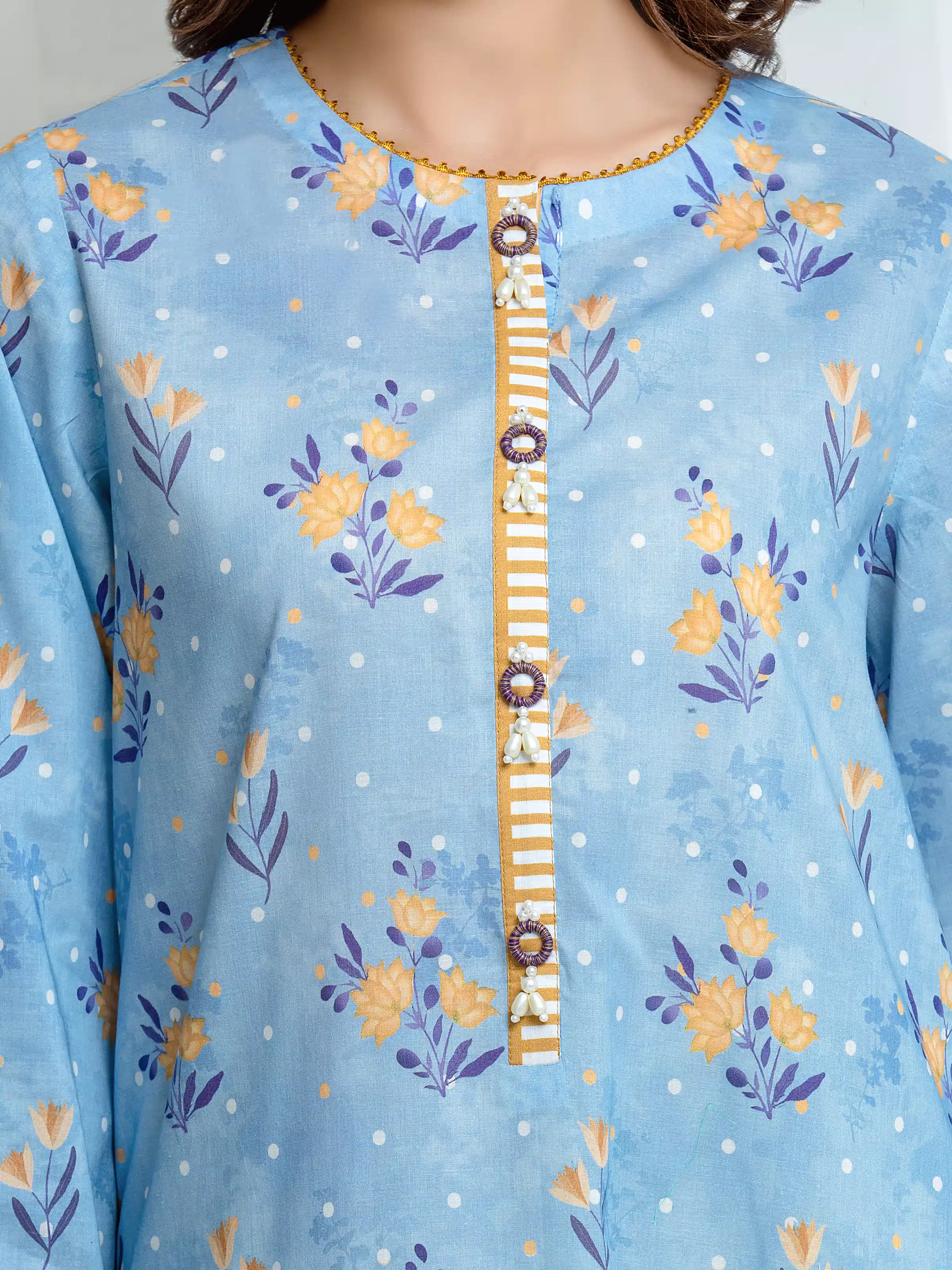 Printed Lawn Suit - EWU6A1-36695-3P - Image 3