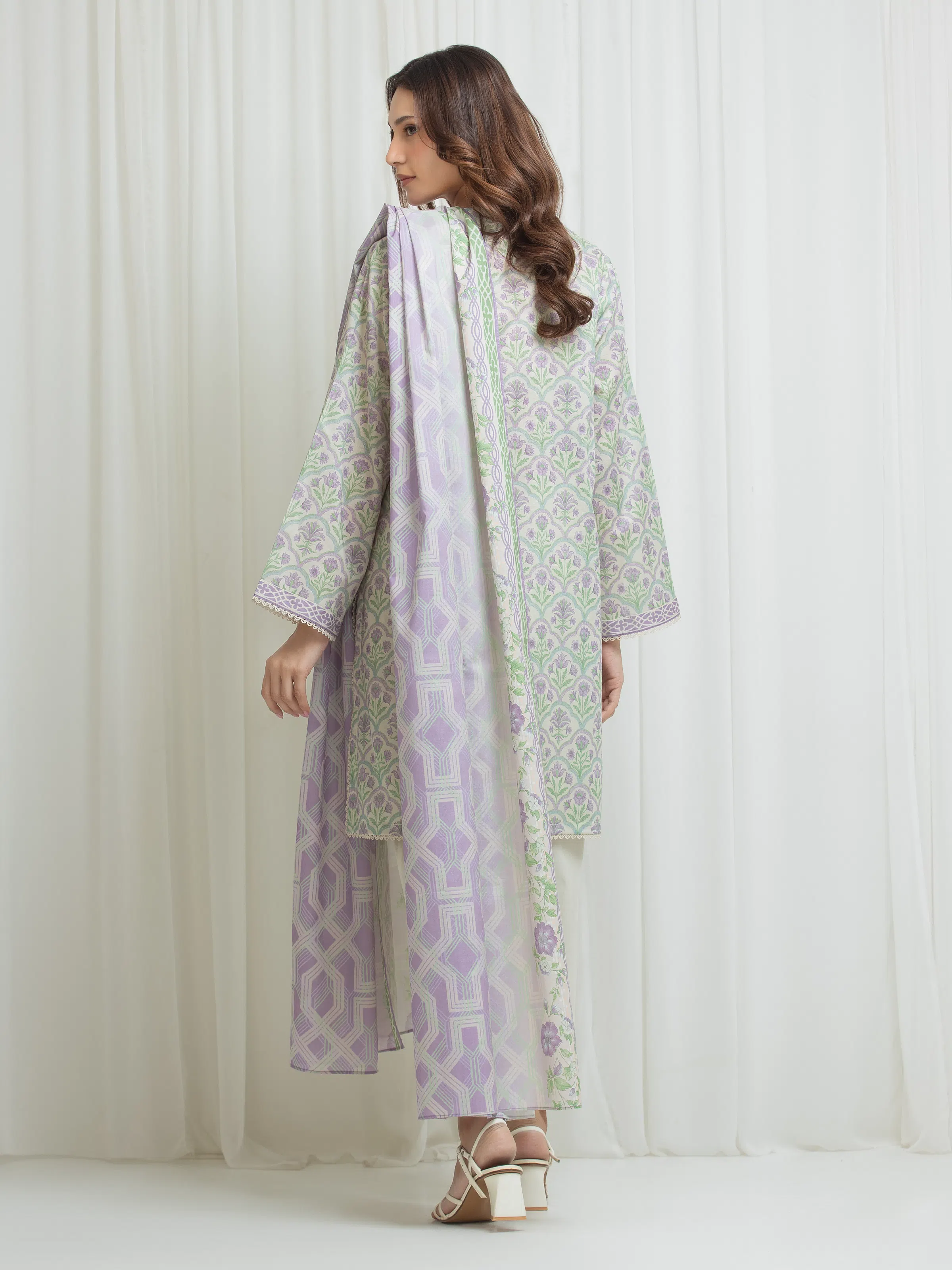 Printed Lawn Suit - EWU6A1-36703-3P - Image 6