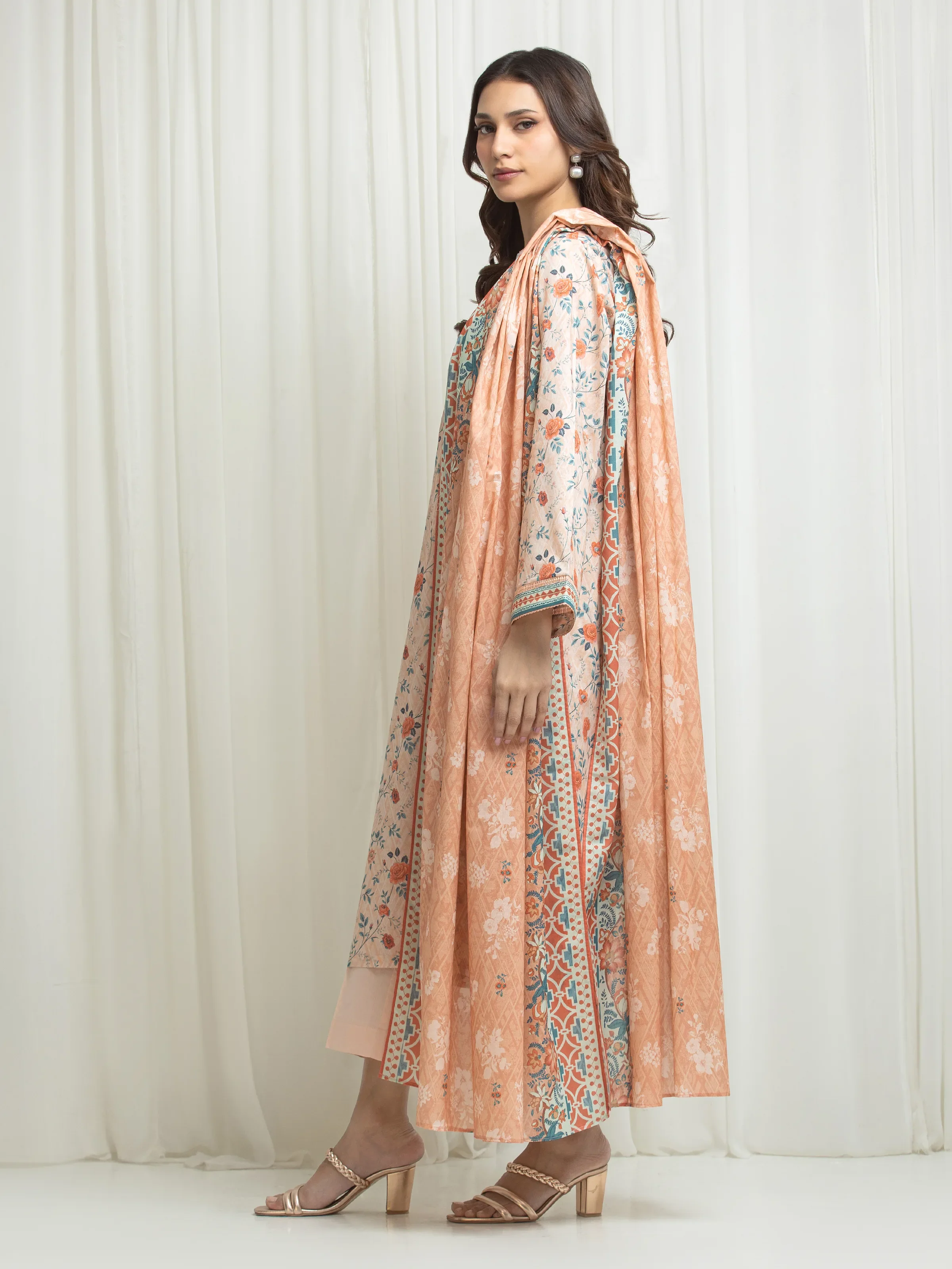 Printed Lawn Suit - EWU6A1-36706-3P - Image 5