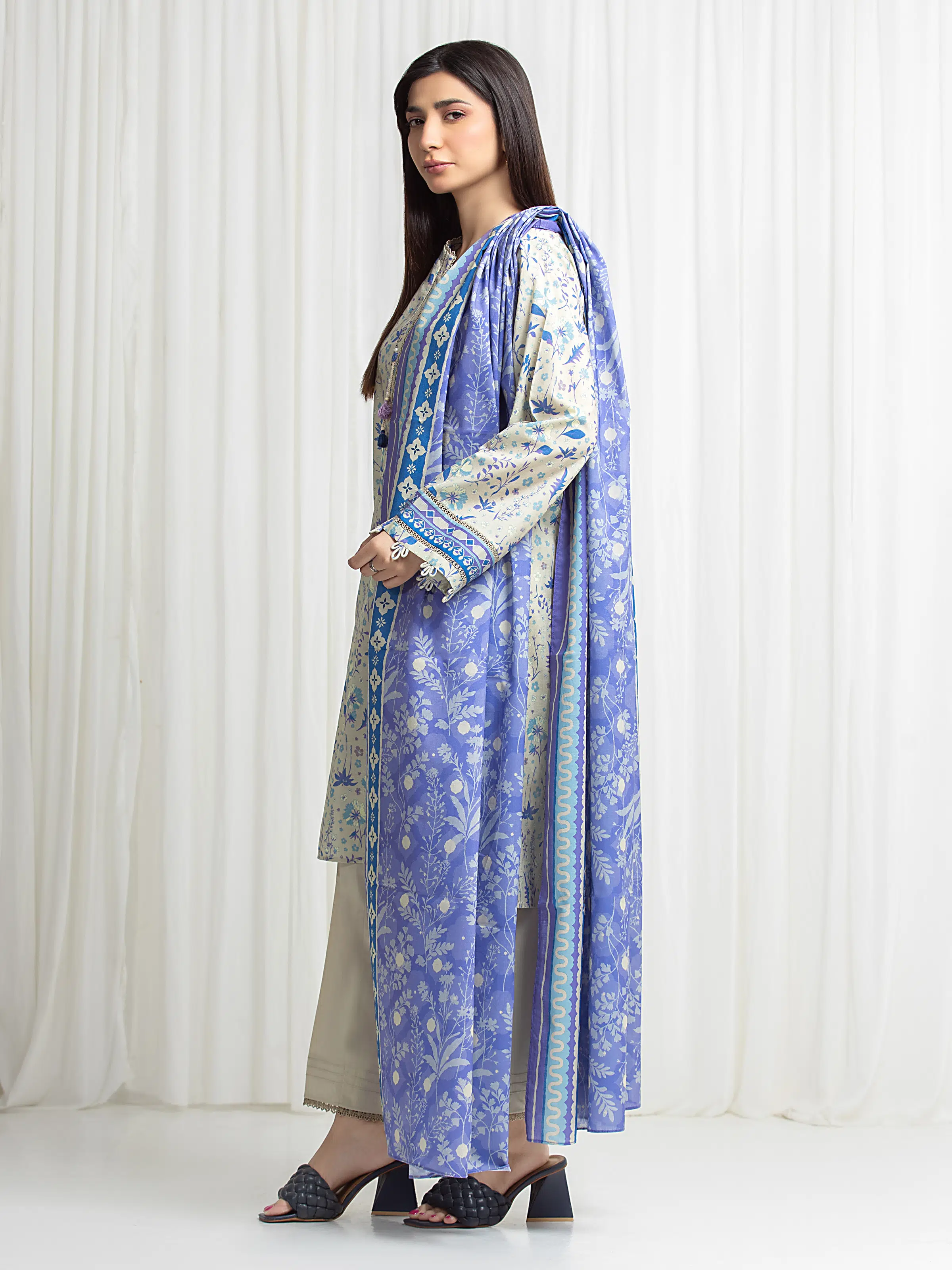 Printed Lawn Suit - EWU6A1-36712-3P - Image 5