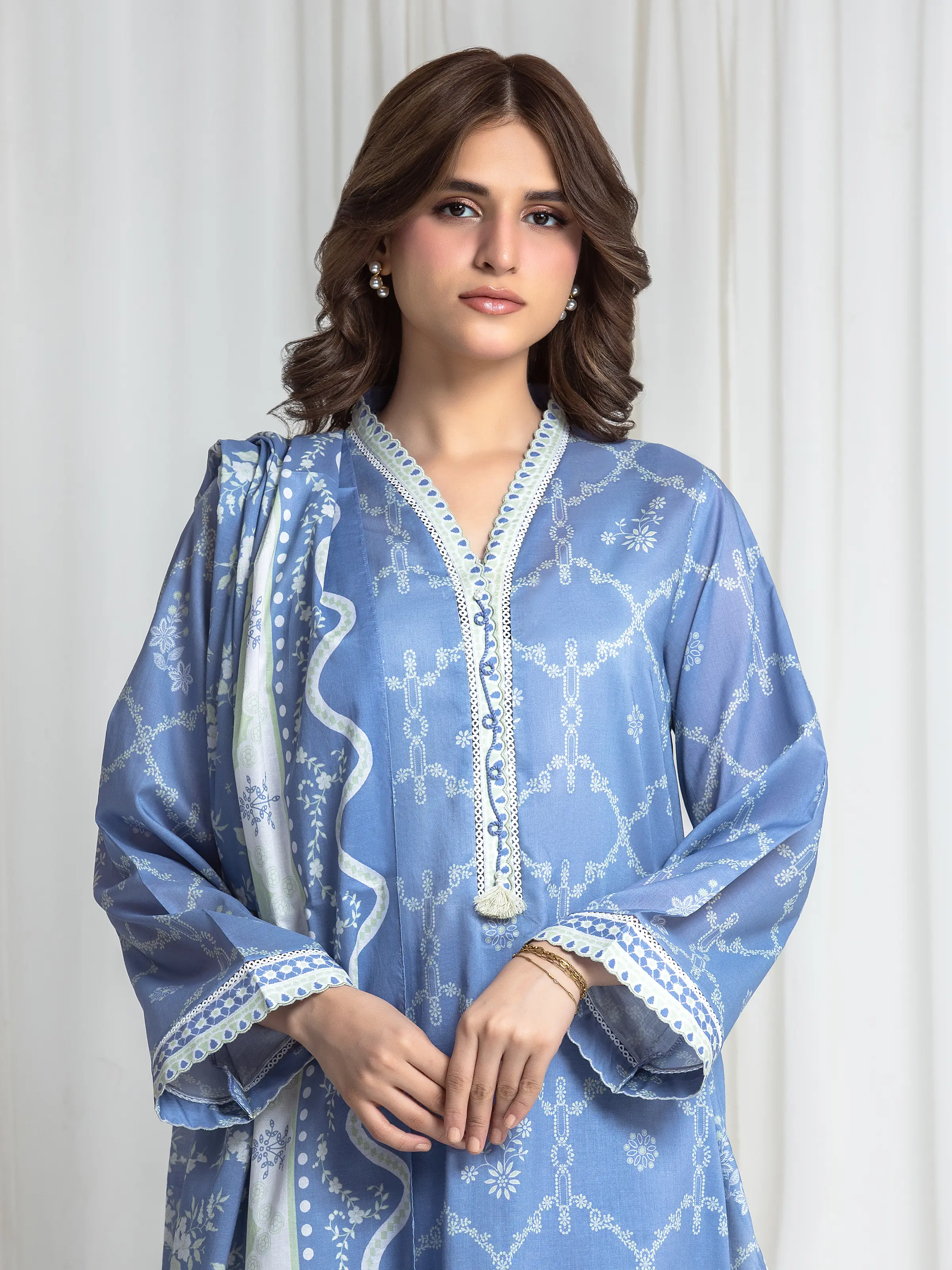 Printed Lawn Suit - EWU6A1-36731-3P - Image 2