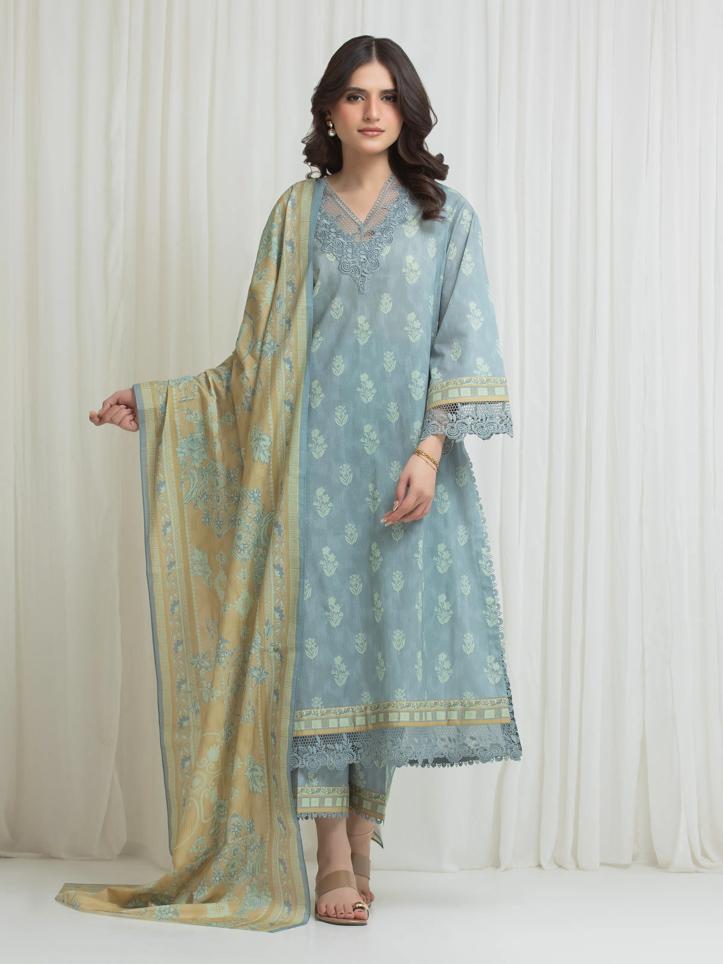 Printed Lawn Suit - EWU6A1-36754-3P