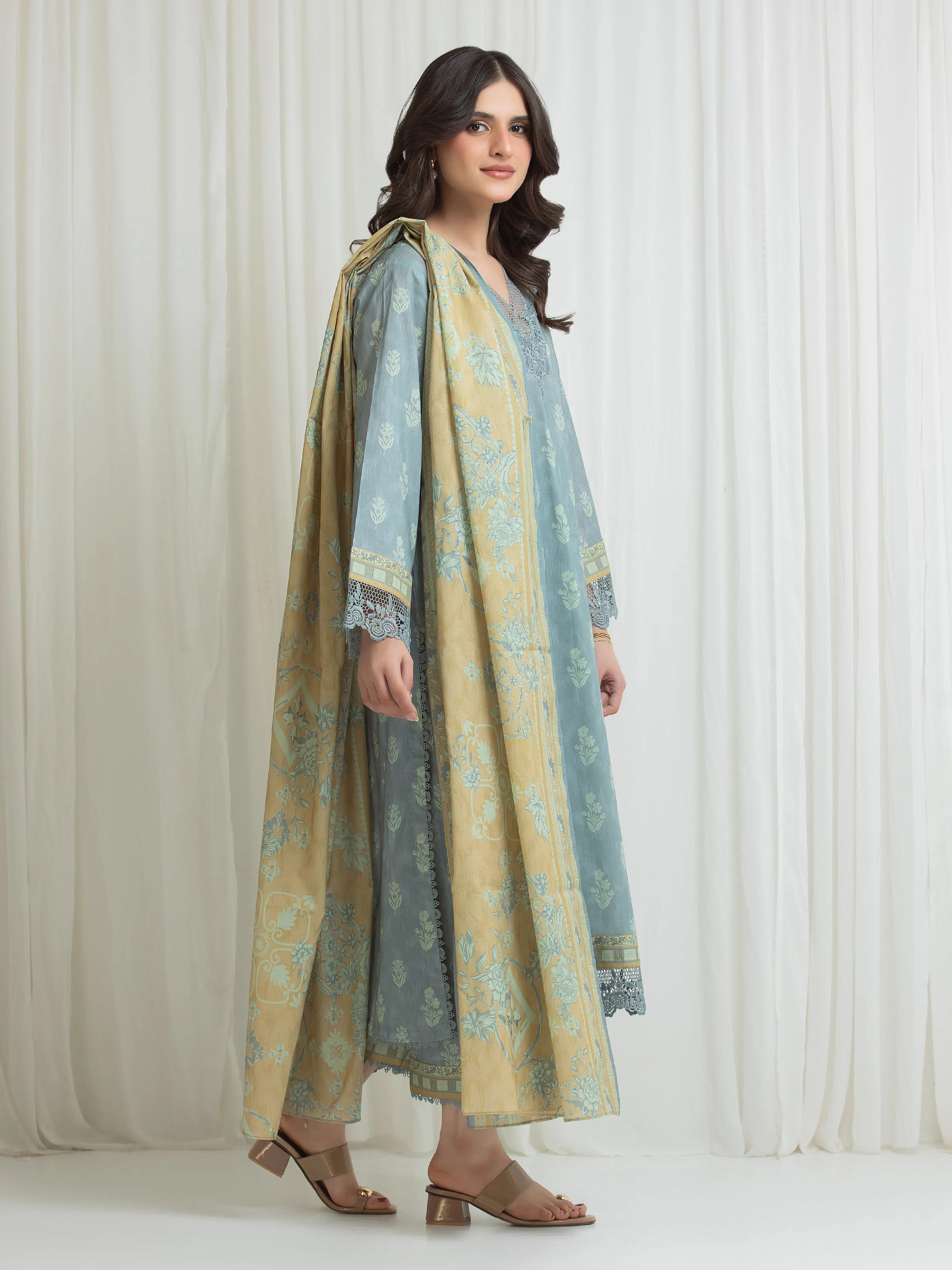 Printed Lawn Suit - EWU6A1-36754-3P - Image 5