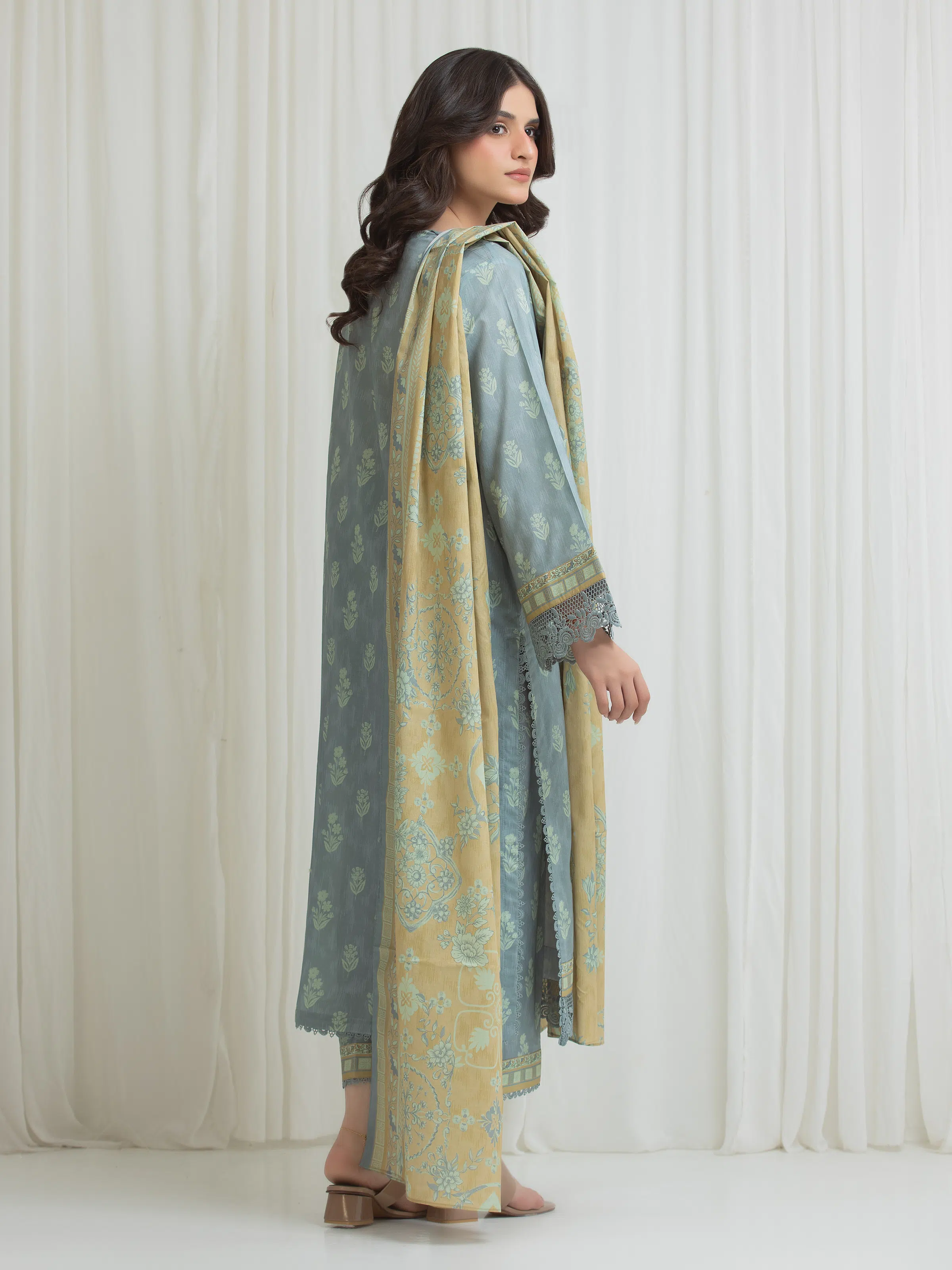 Printed Lawn Suit - EWU6A1-36754-3P - Image 6