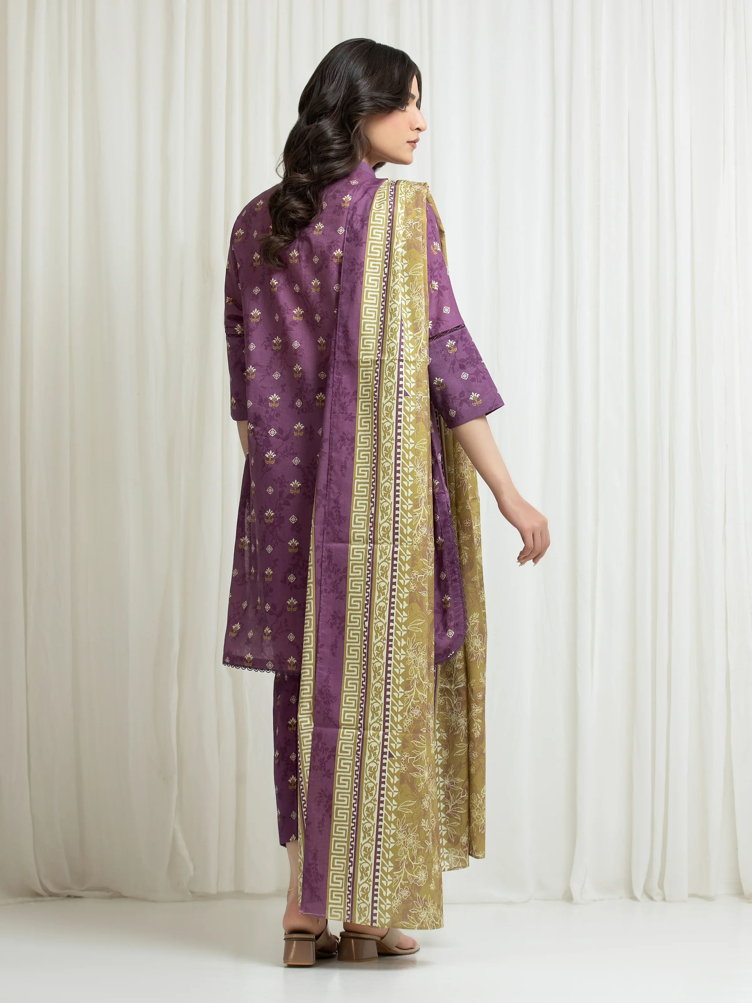 Printed Lawn Suit - EWU6A1-36769-3P - Image 6