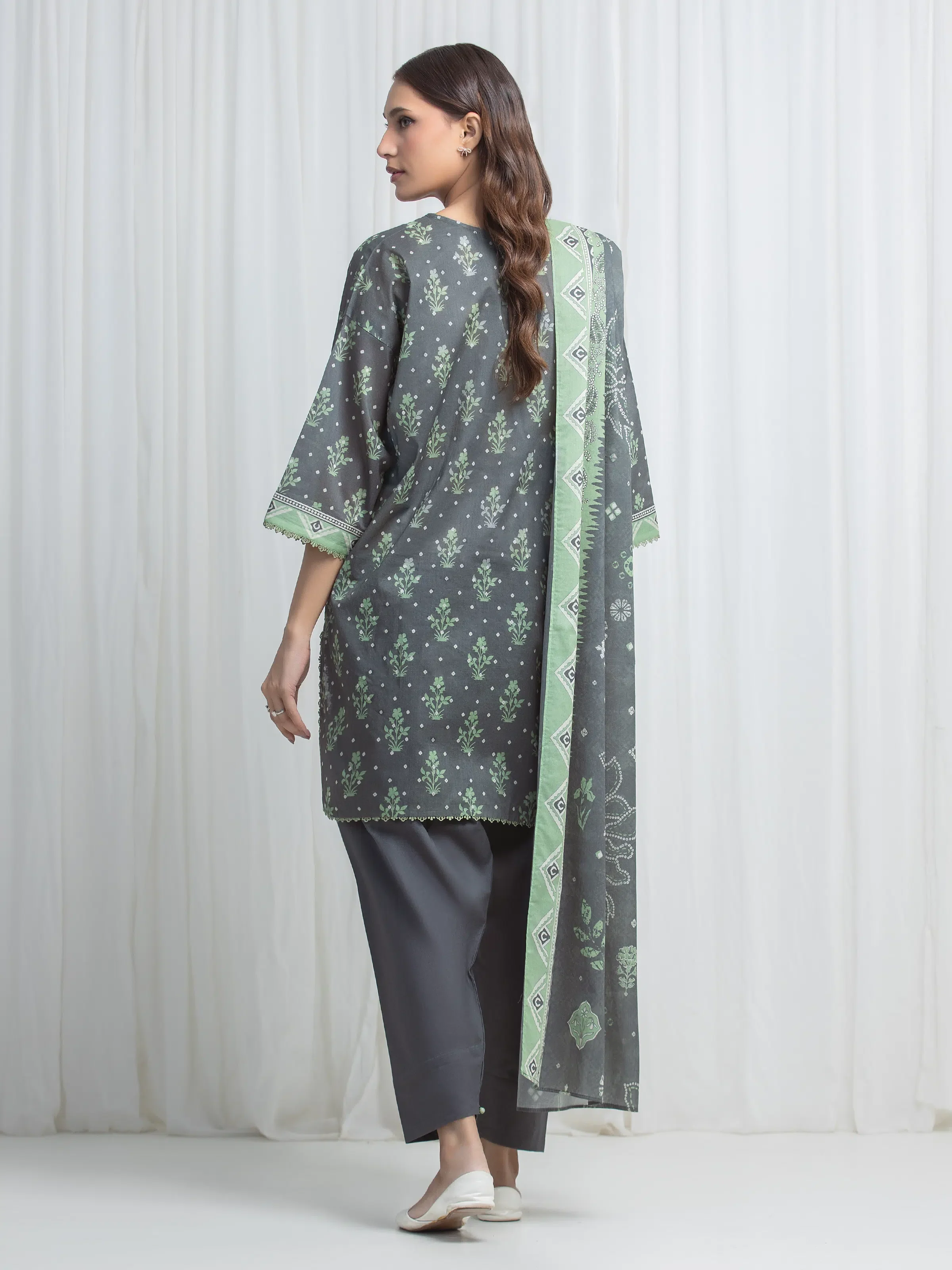 Printed Lawn Suit - EWU6A1-36845-3P - Image 4