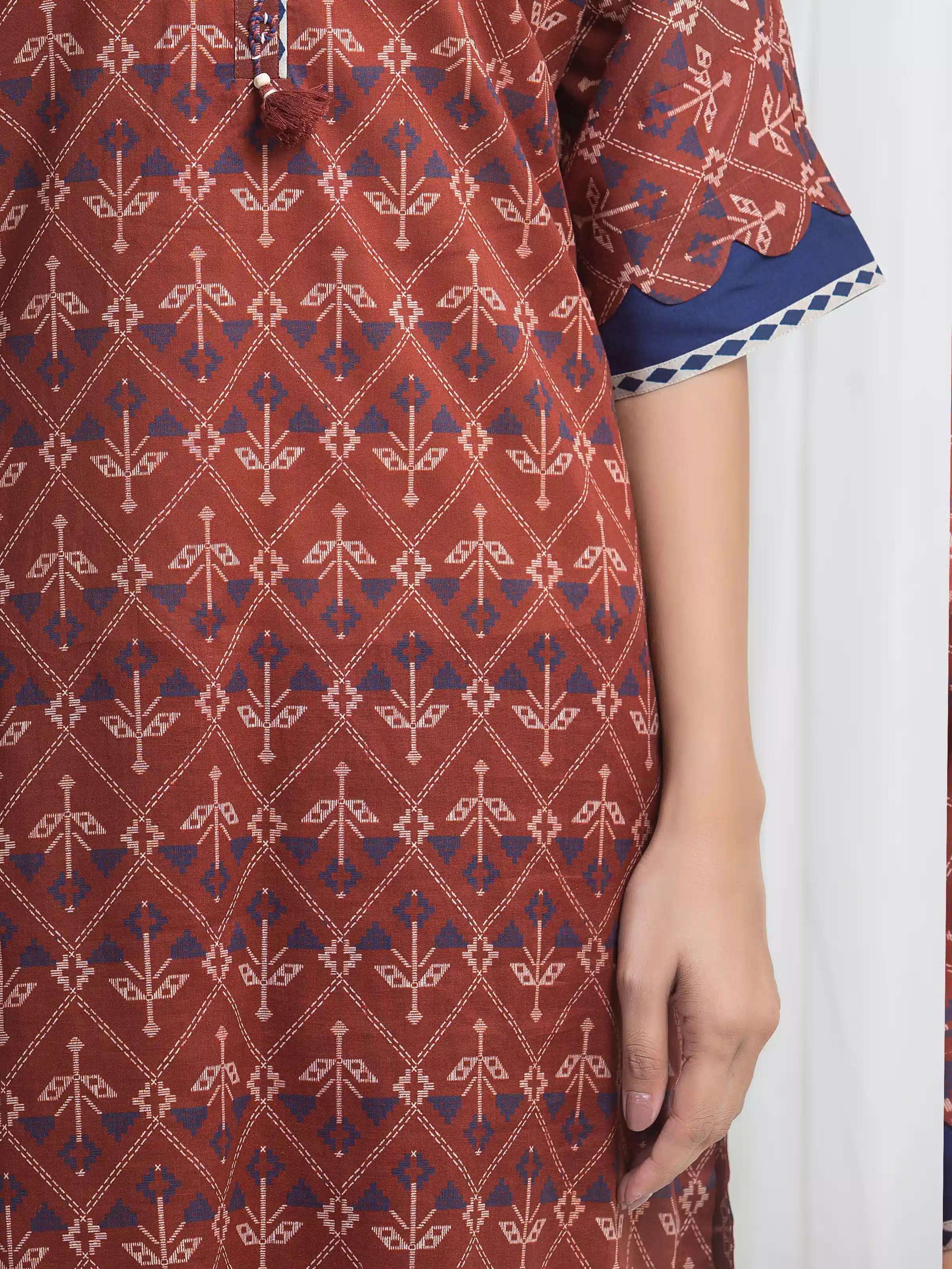 Printed Lawn Suit - EWU6A1-36864-3P - Image 4