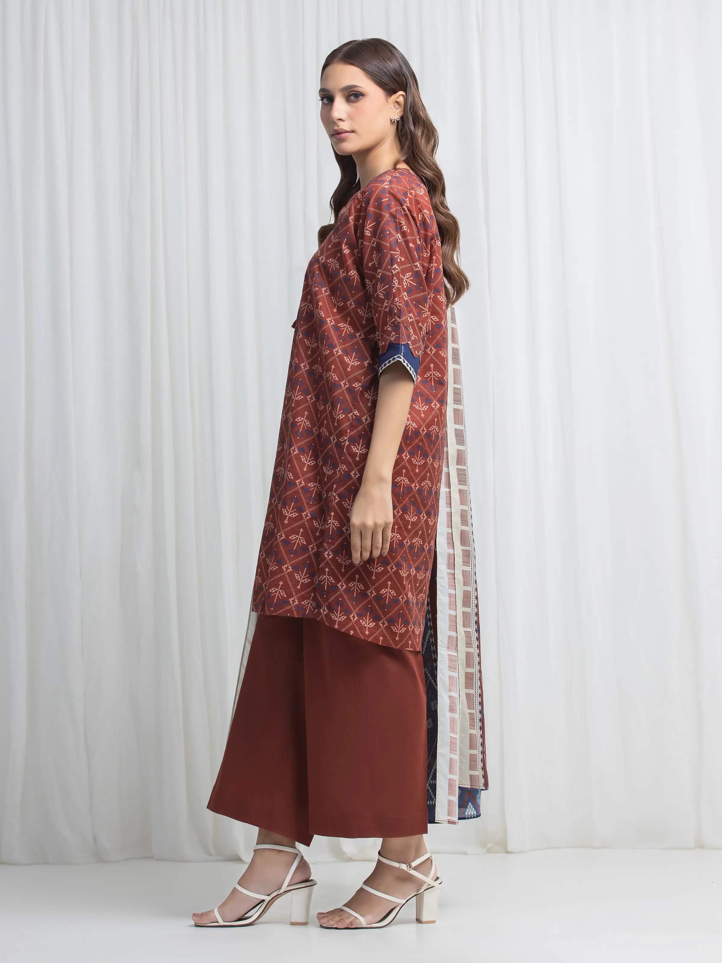 Printed Lawn Suit - EWU6A1-36864-3P - Image 5