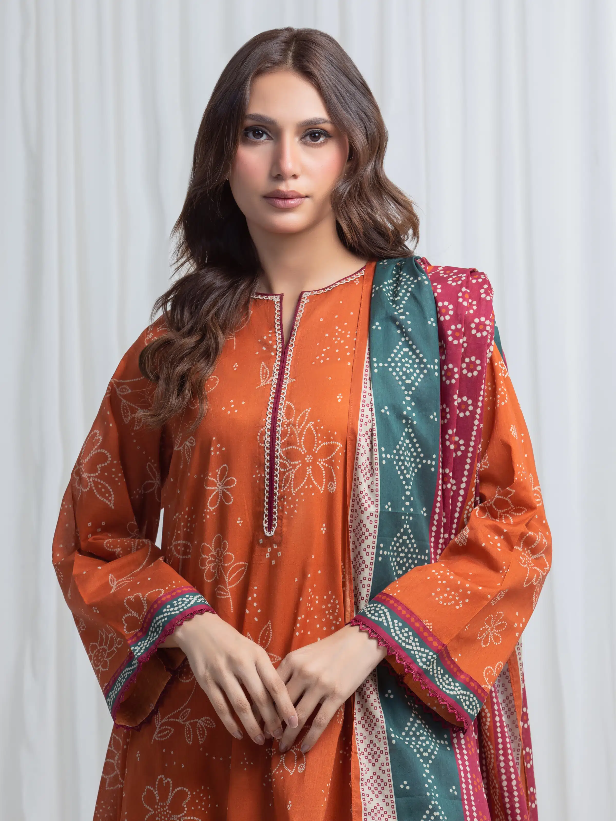 Printed Lawn Suit - EWU6A1-36868-3P - Image 2