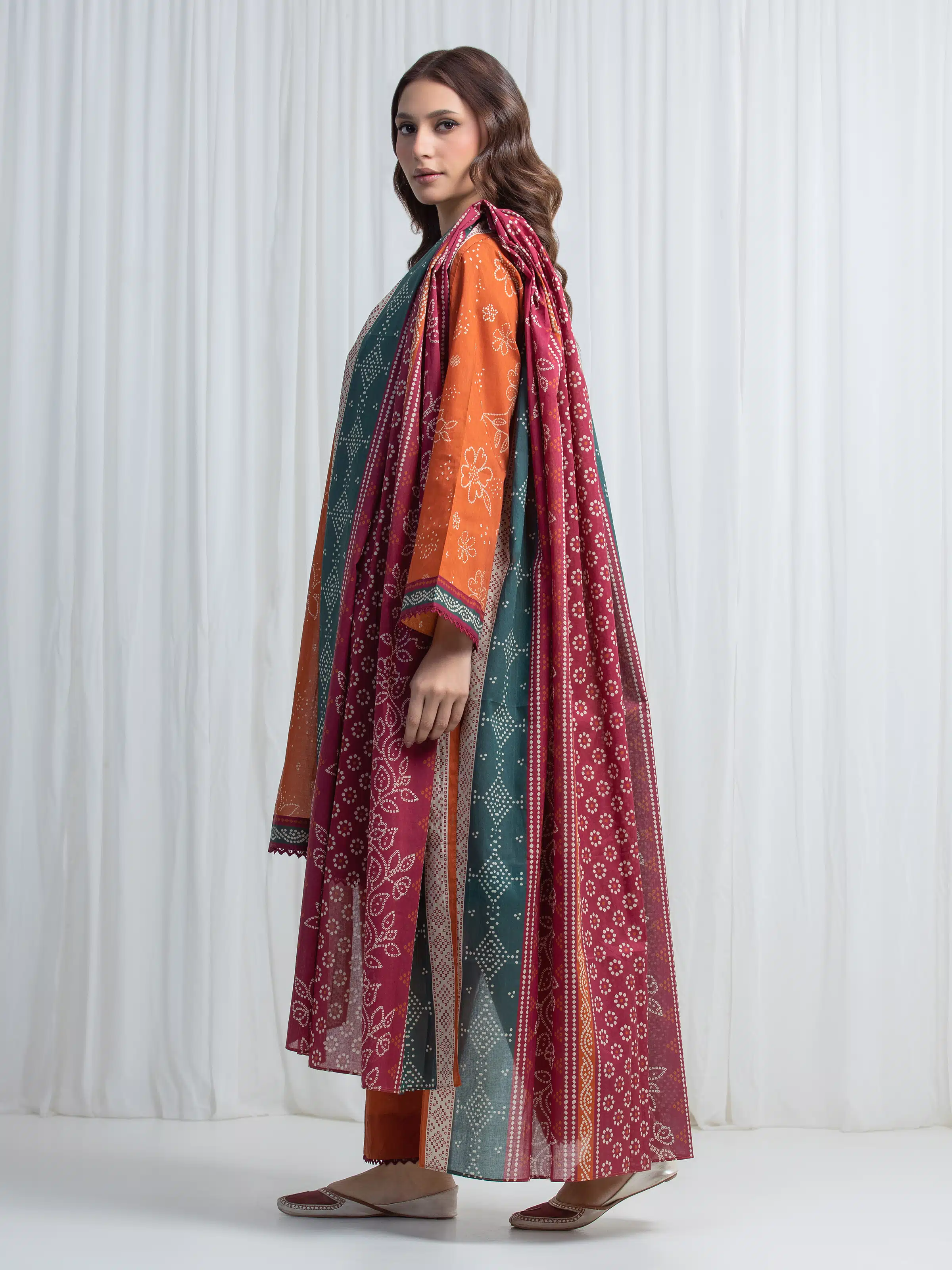 Printed Lawn Suit - EWU6A1-36868-3P - Image 5