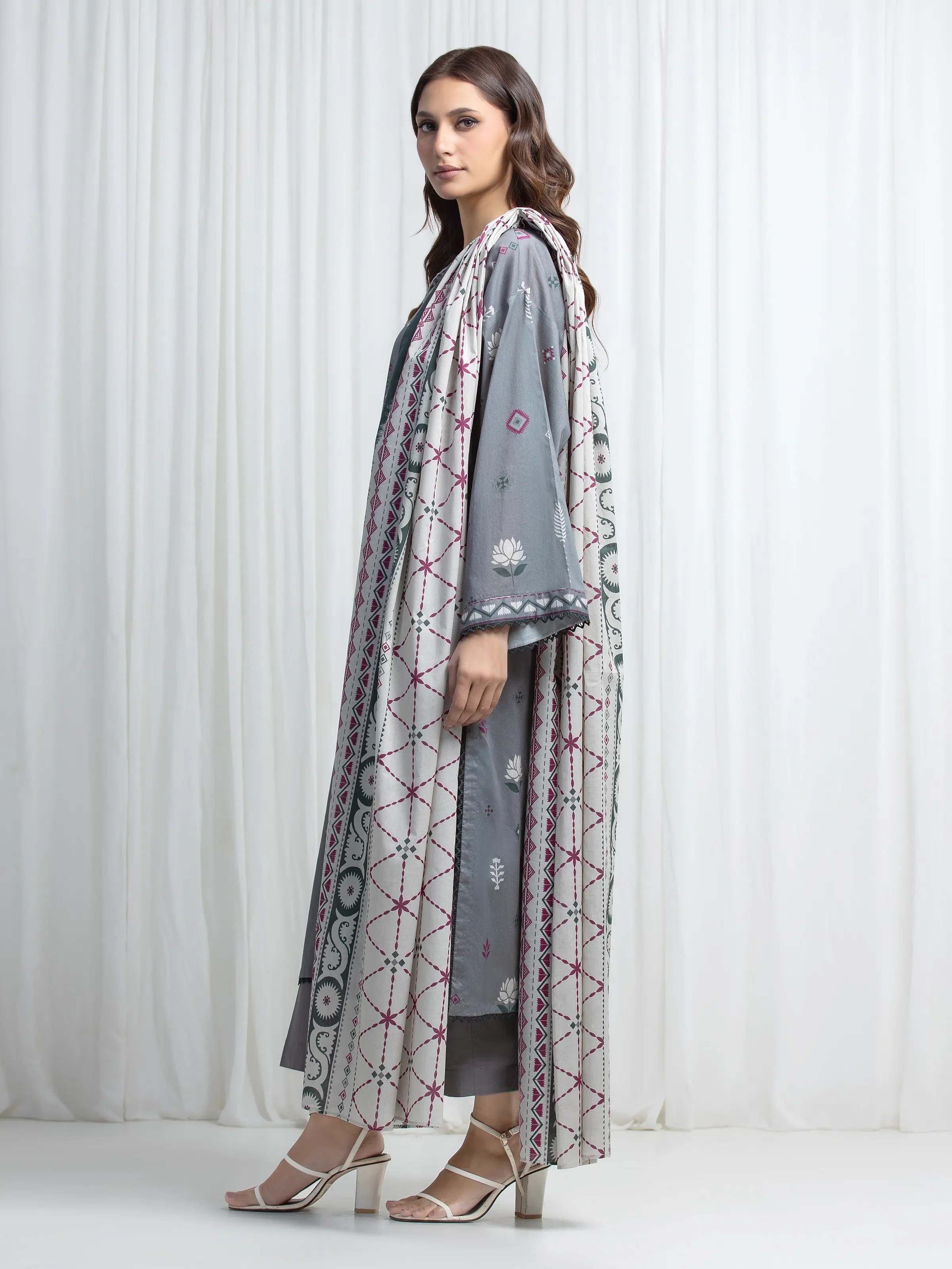 Printed Lawn Suit - EWU6A1-36880-3P - Image 5