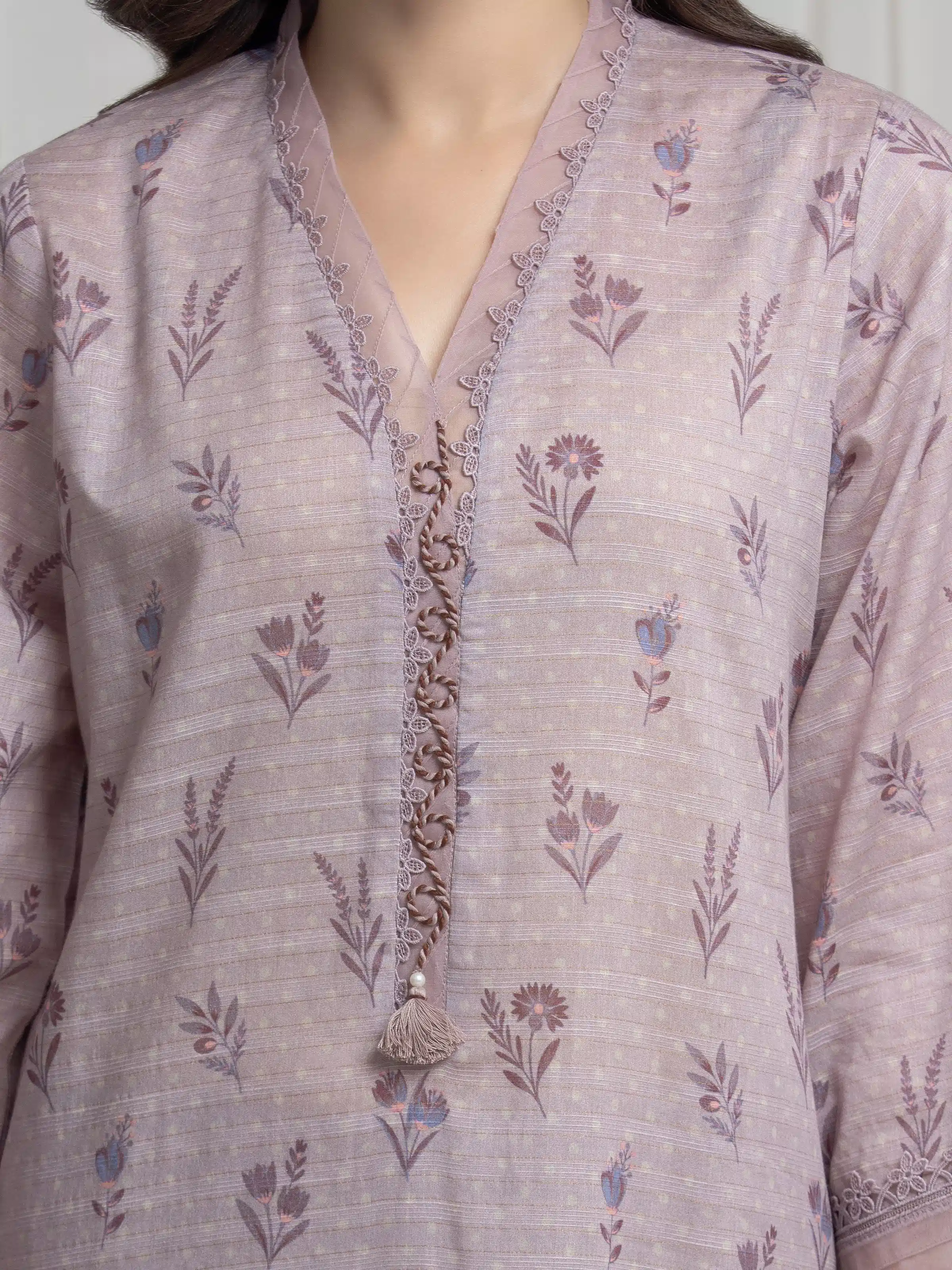 Printed Zari Lawn Suit - EWU6M6-106-3P - Image 4