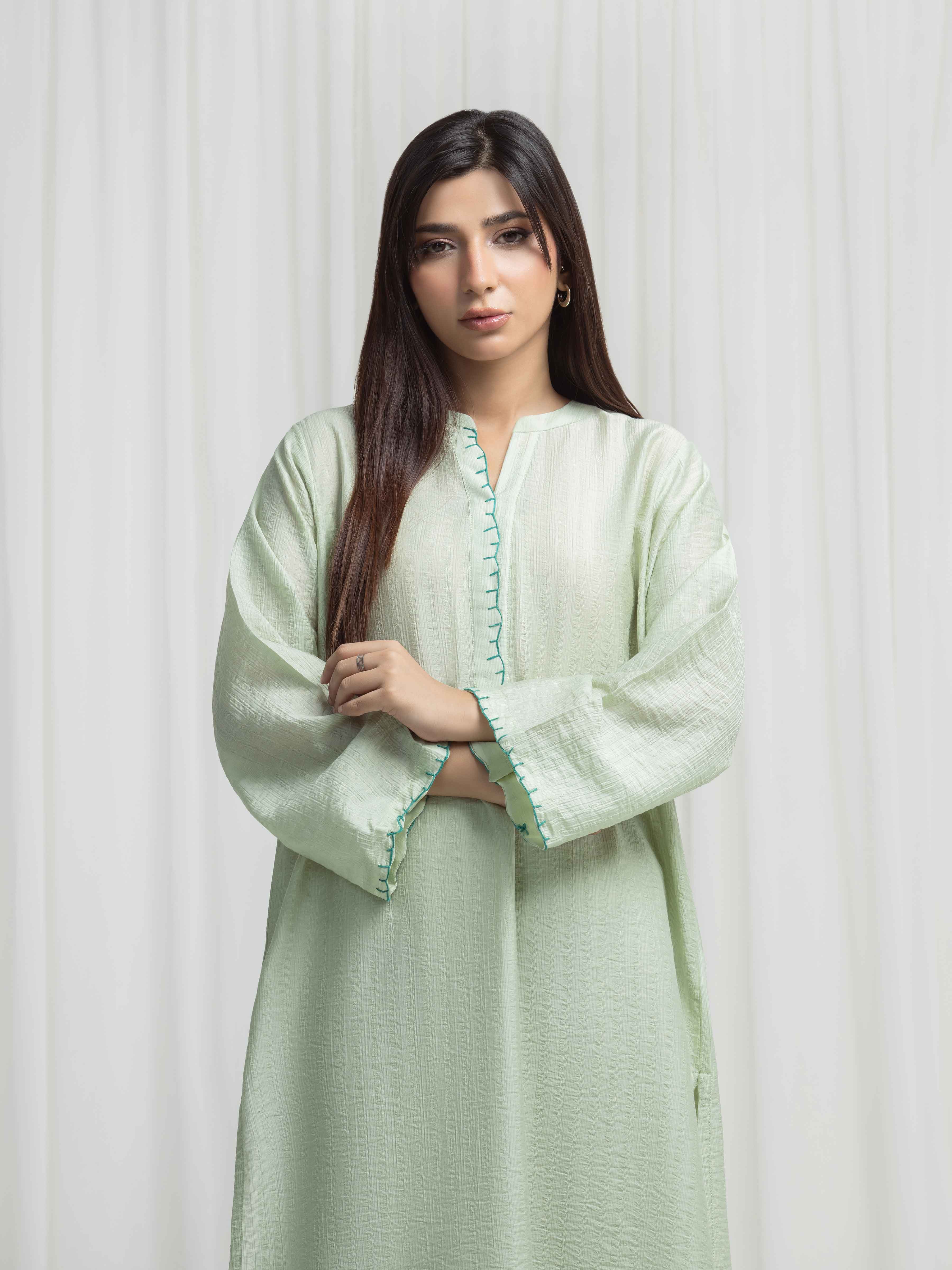 Solid Crepe Blended Co-Ord Set - EWTKS6-86172ST - Image 2