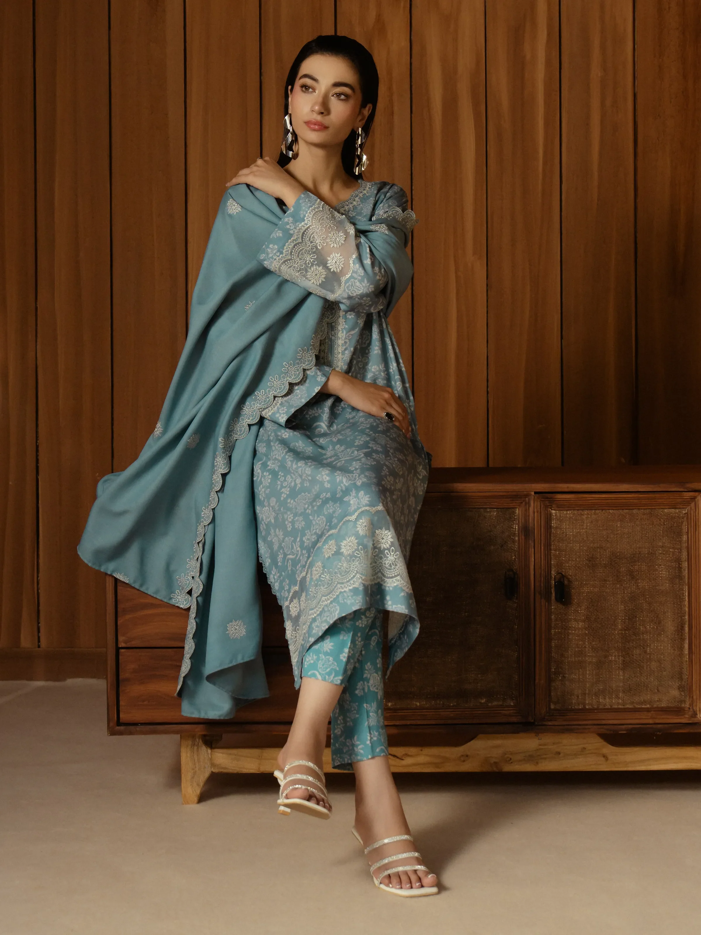 Embroidered Marina Twill Suit - EWU24V14-30183-3P - Image 5