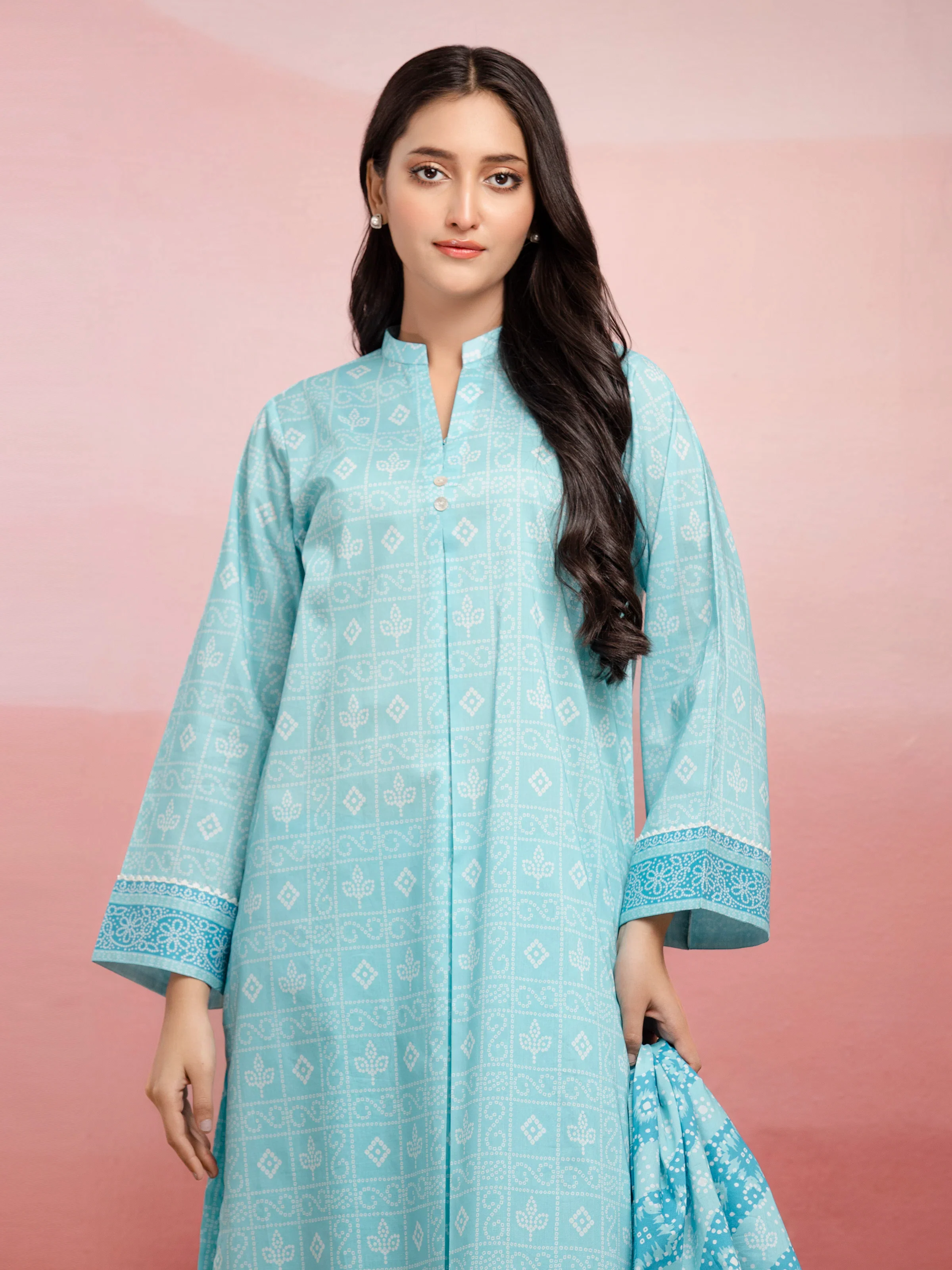 Printed Lawn Suit - EWU5A1-35078-3P - Image 4