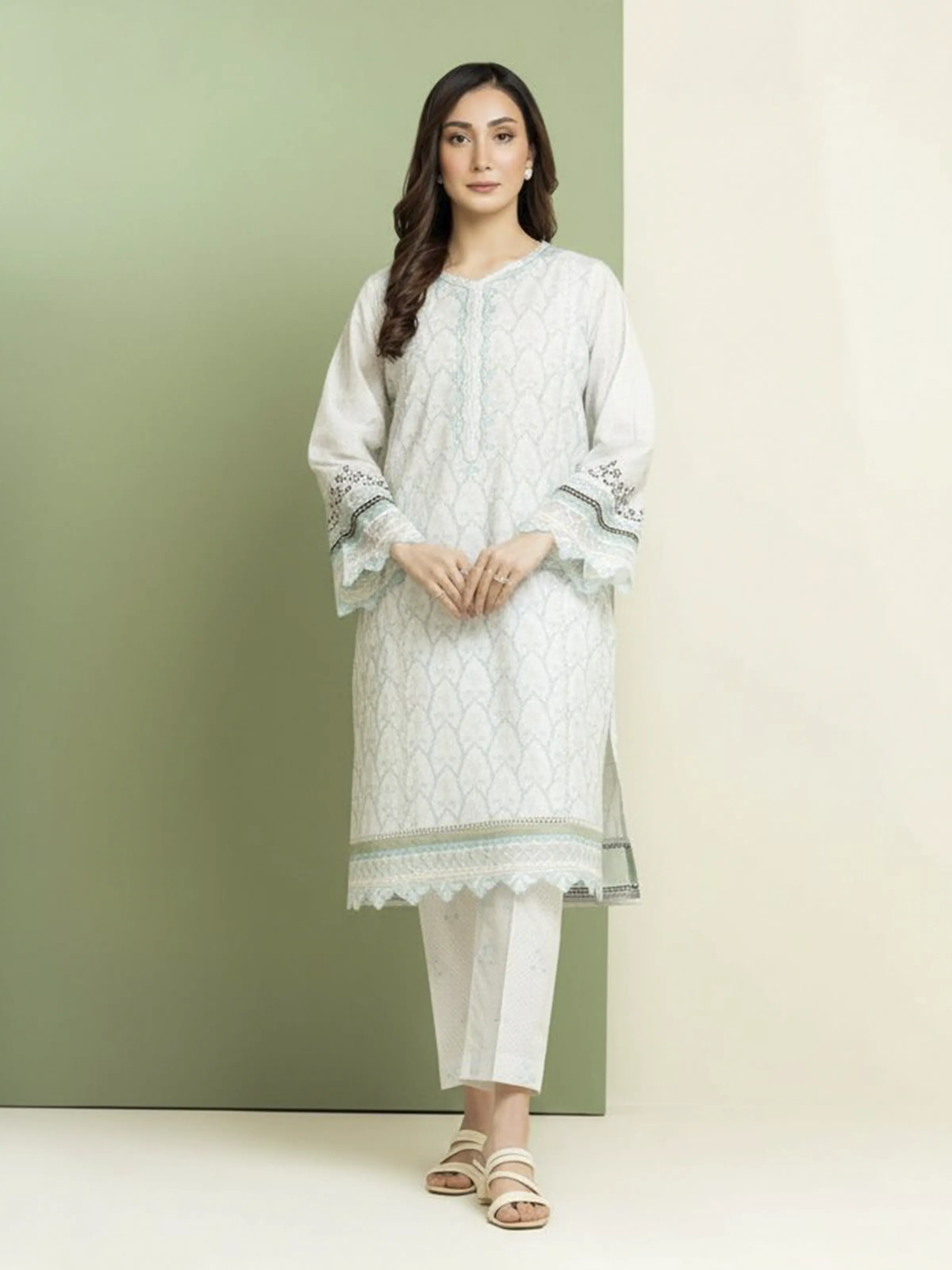 Embroidered Lawn Shirt - EWU5V1-31322S
