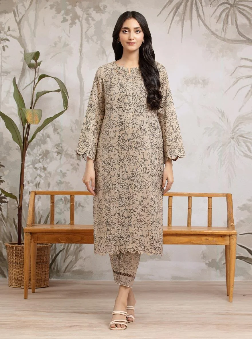 Printed Khaddar Shirt Trouser - EWU24M2-186ST