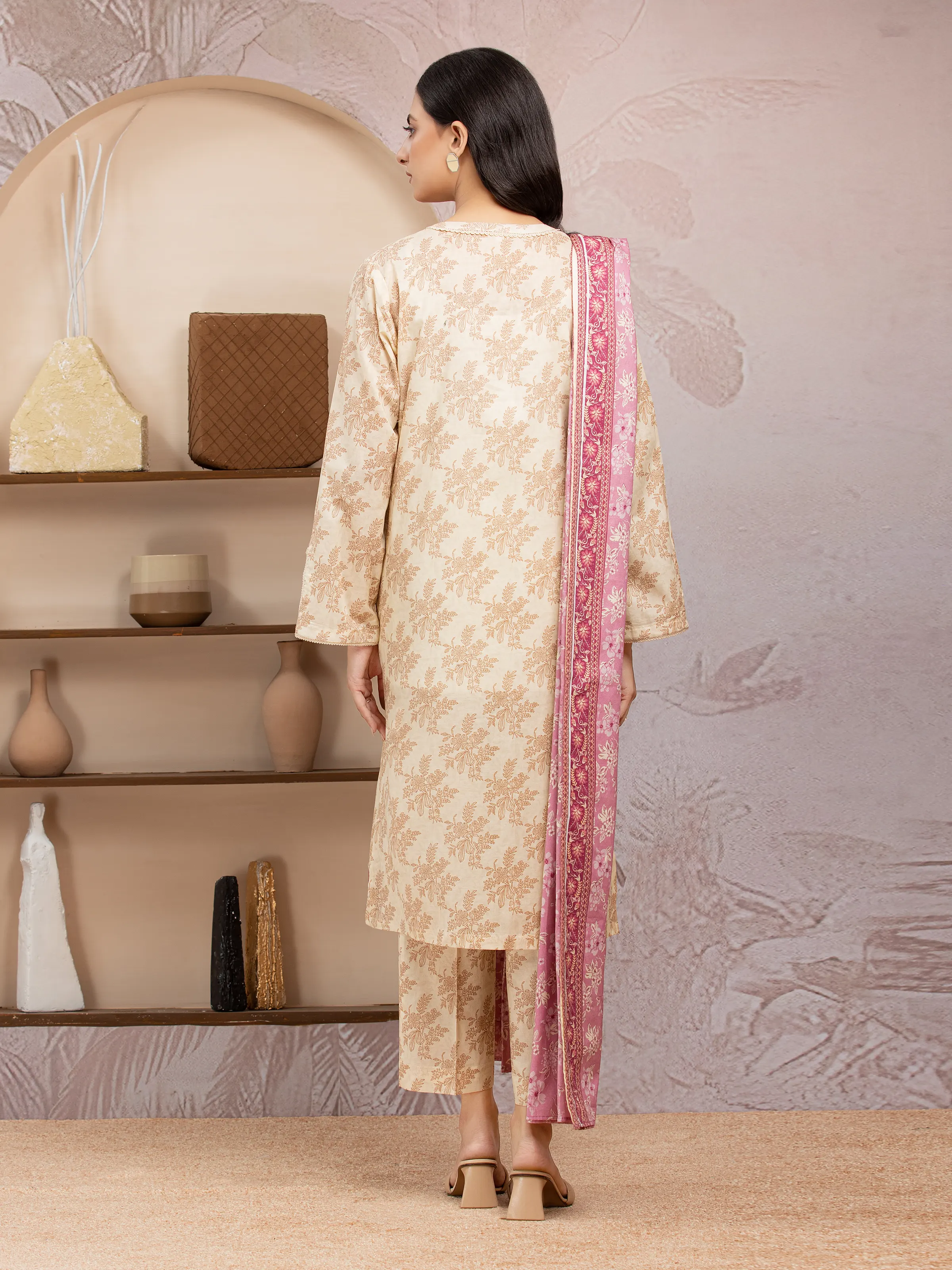 Printed Lawn Suit - EWU5A1-35025-3P - Image 2