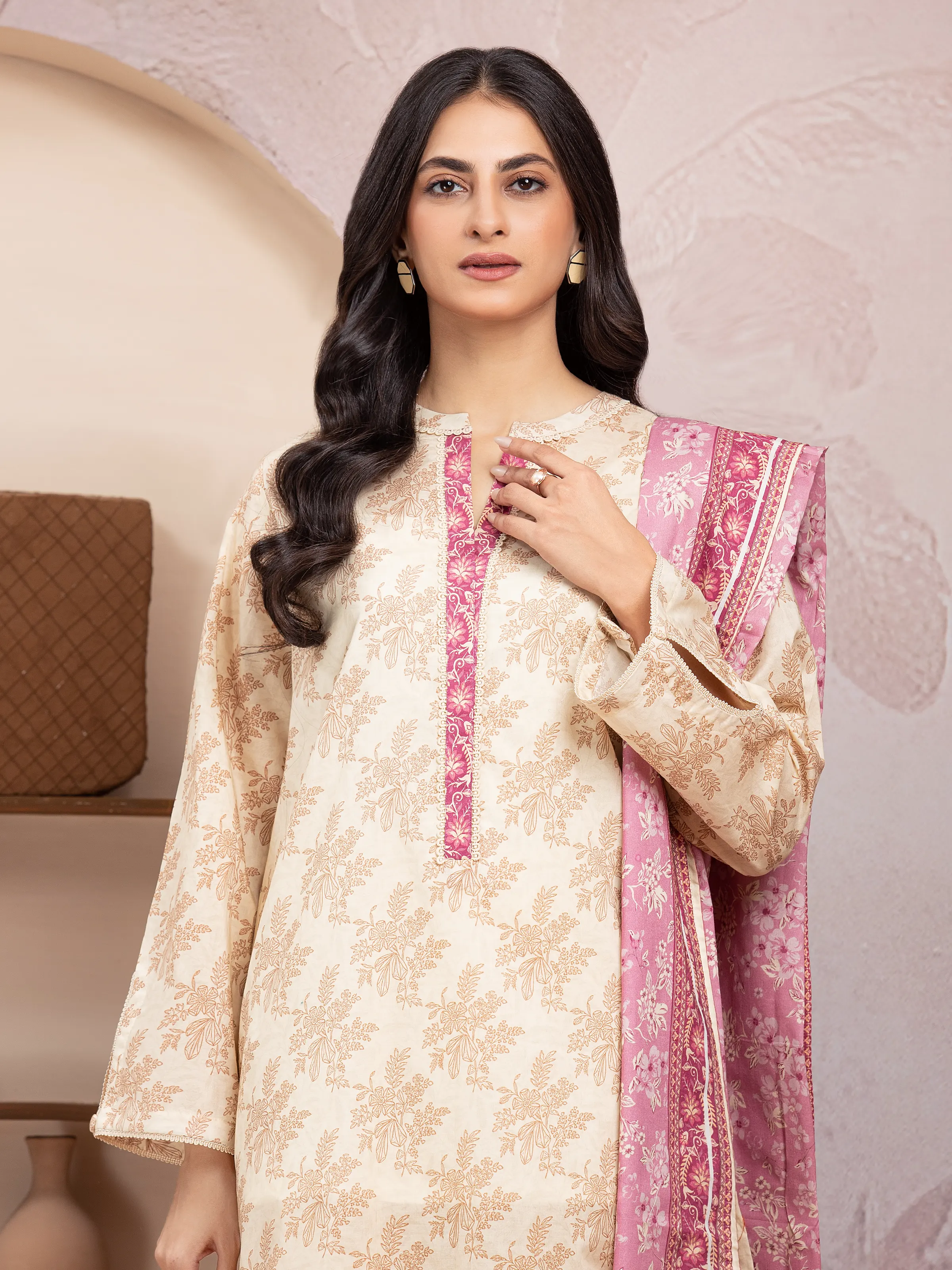 Printed Lawn Suit - EWU5A1-35025-3P - Image 3