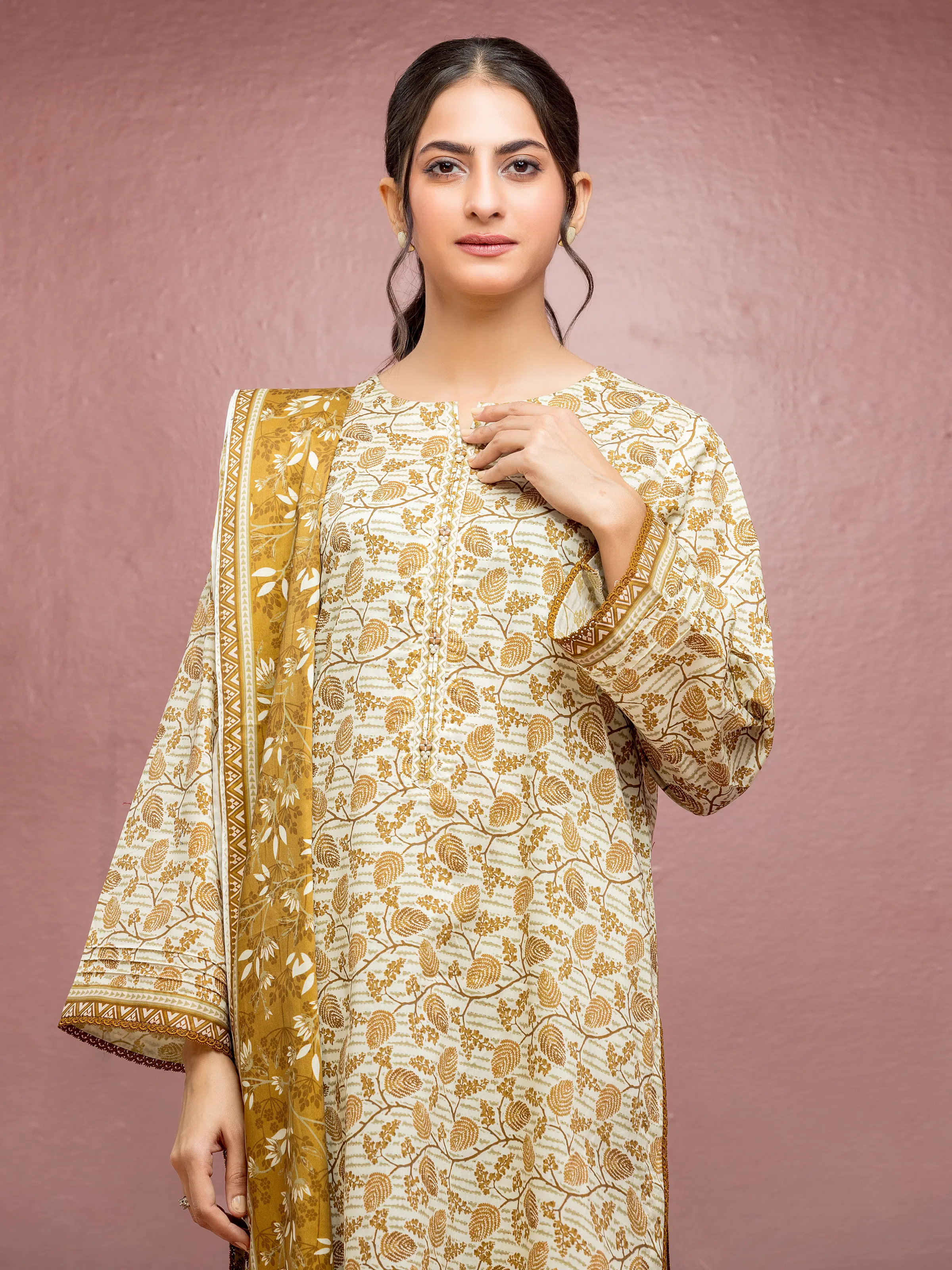 Printed Lawn Suit - EWU5A1-35113-3P - Image 3