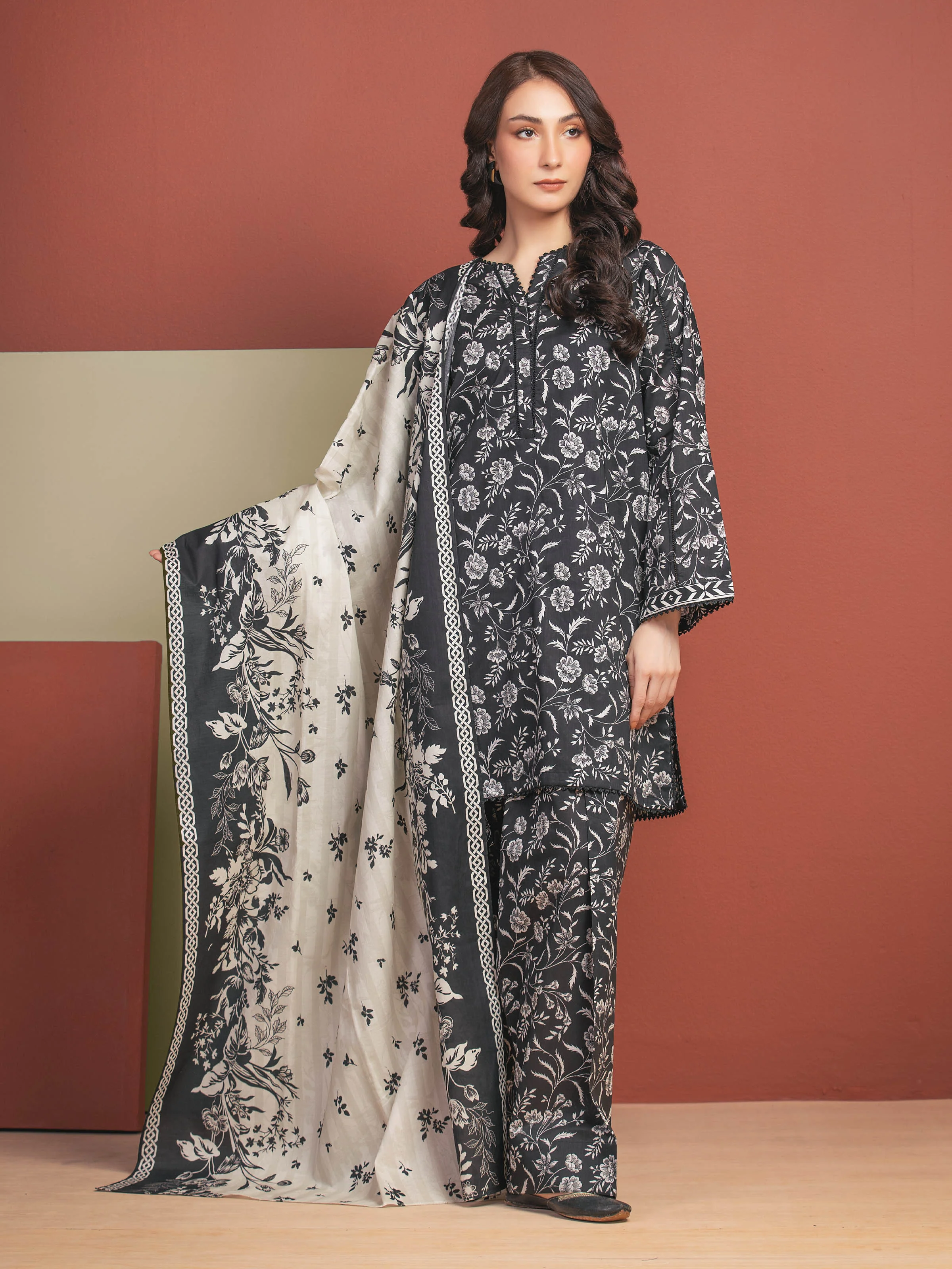 Printed Lawn Suit - EWU5A1-35309-3P