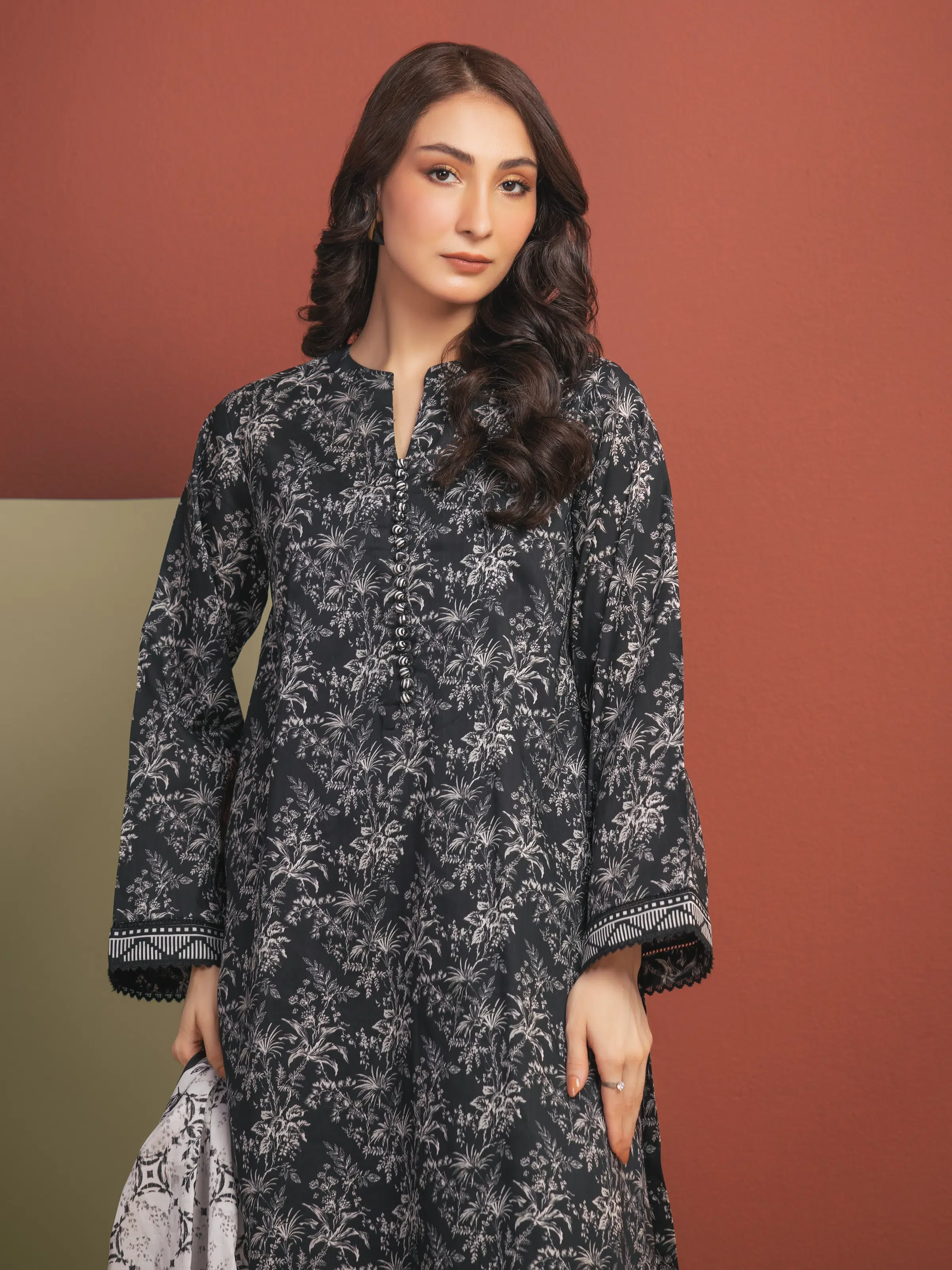 Printed Lawn Suit - EWU5A1-35312-3P - Image 2