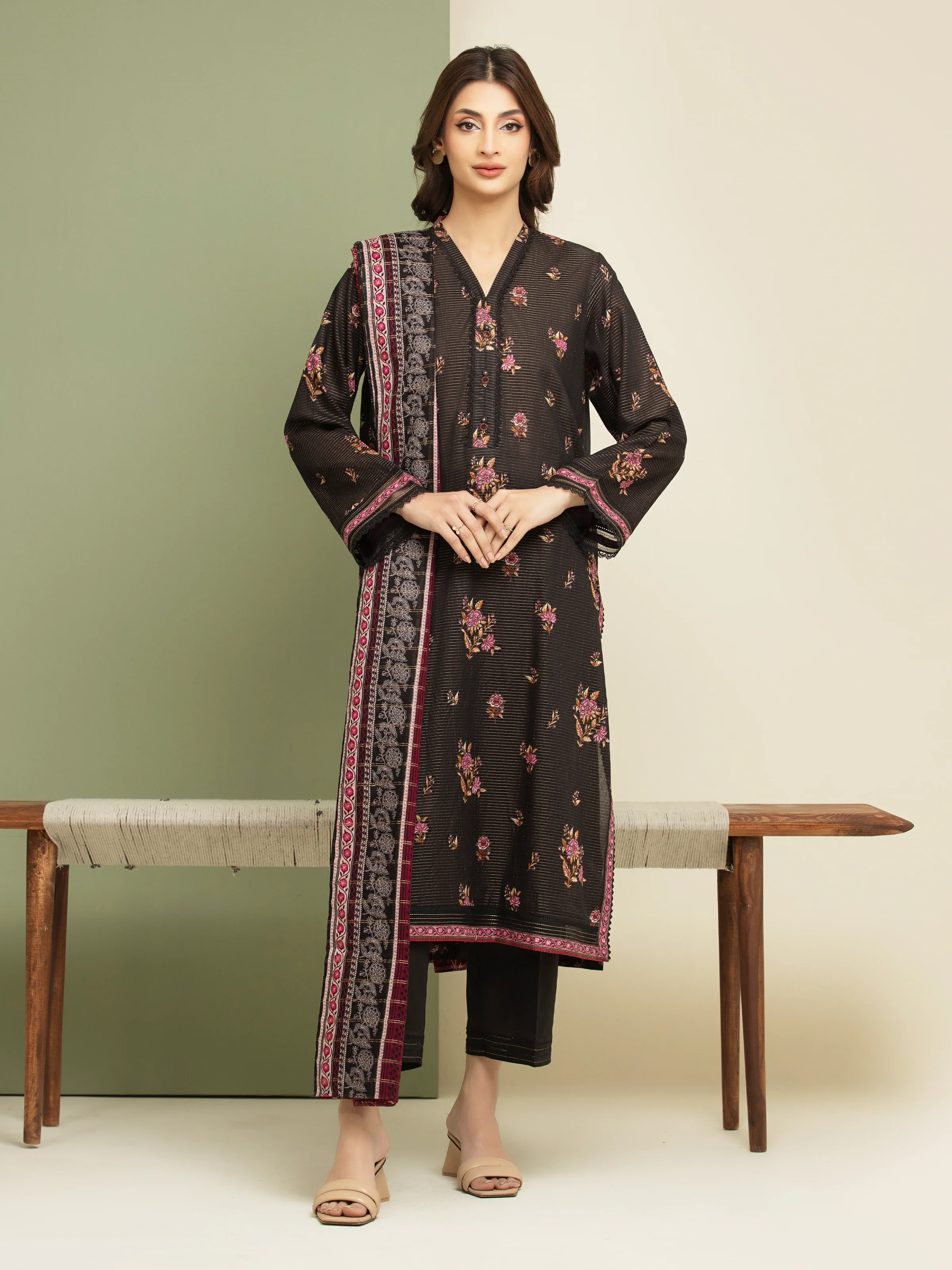 Printed Zari Lawn Suit - EWU5M6-006-3P