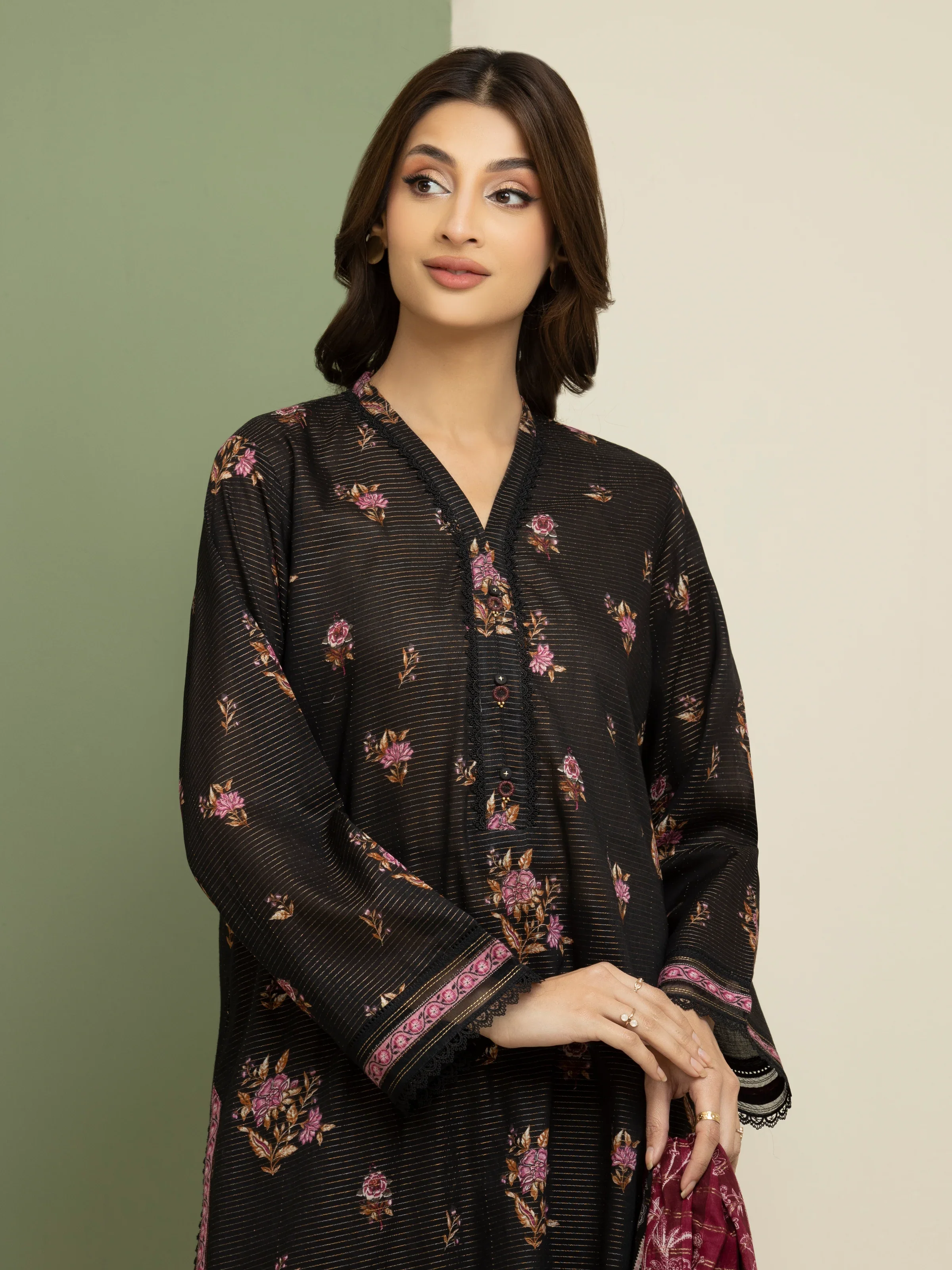 Printed Zari Lawn Suit - EWU5M6-006-3P - Image 2