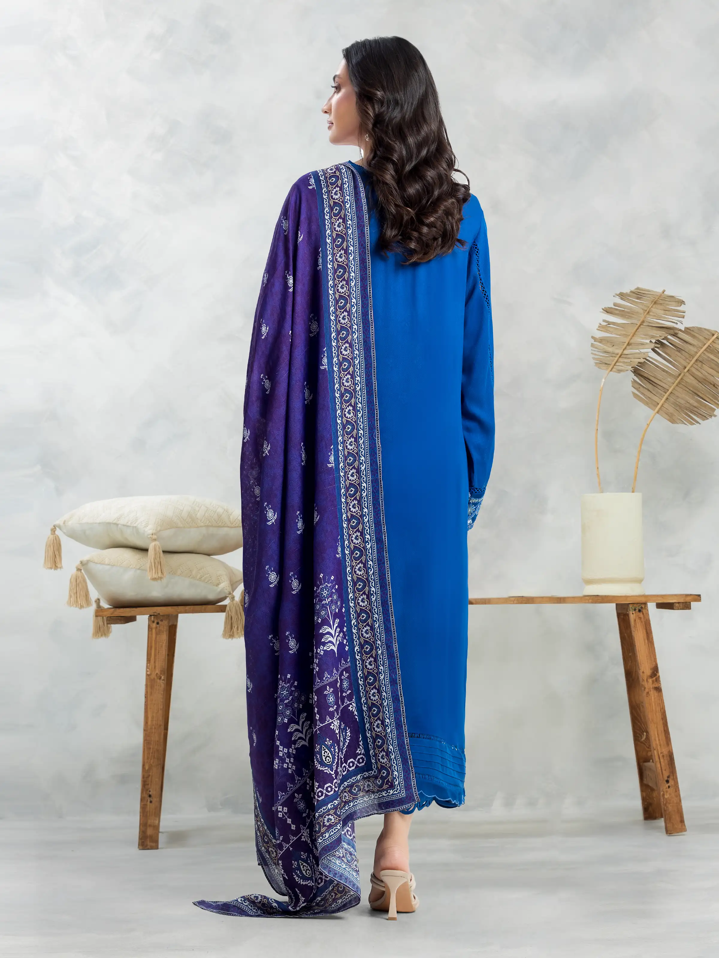 Embroidered Viscose Suit - EWU24V13-30229-3P - Image 4