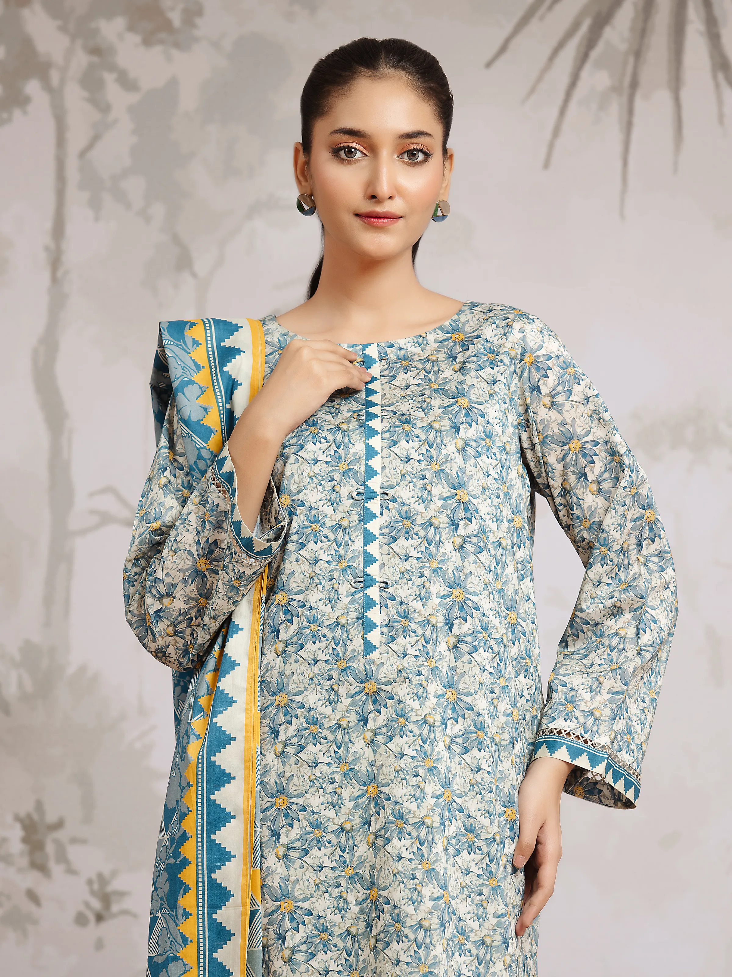 Printed Khaddar Suit - EWU24A3-29620-3P - Image 3