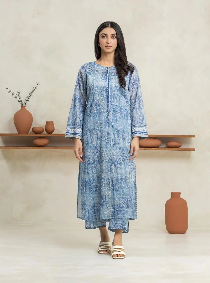 Printed Lawn Shirt - EWU24A1-29036S