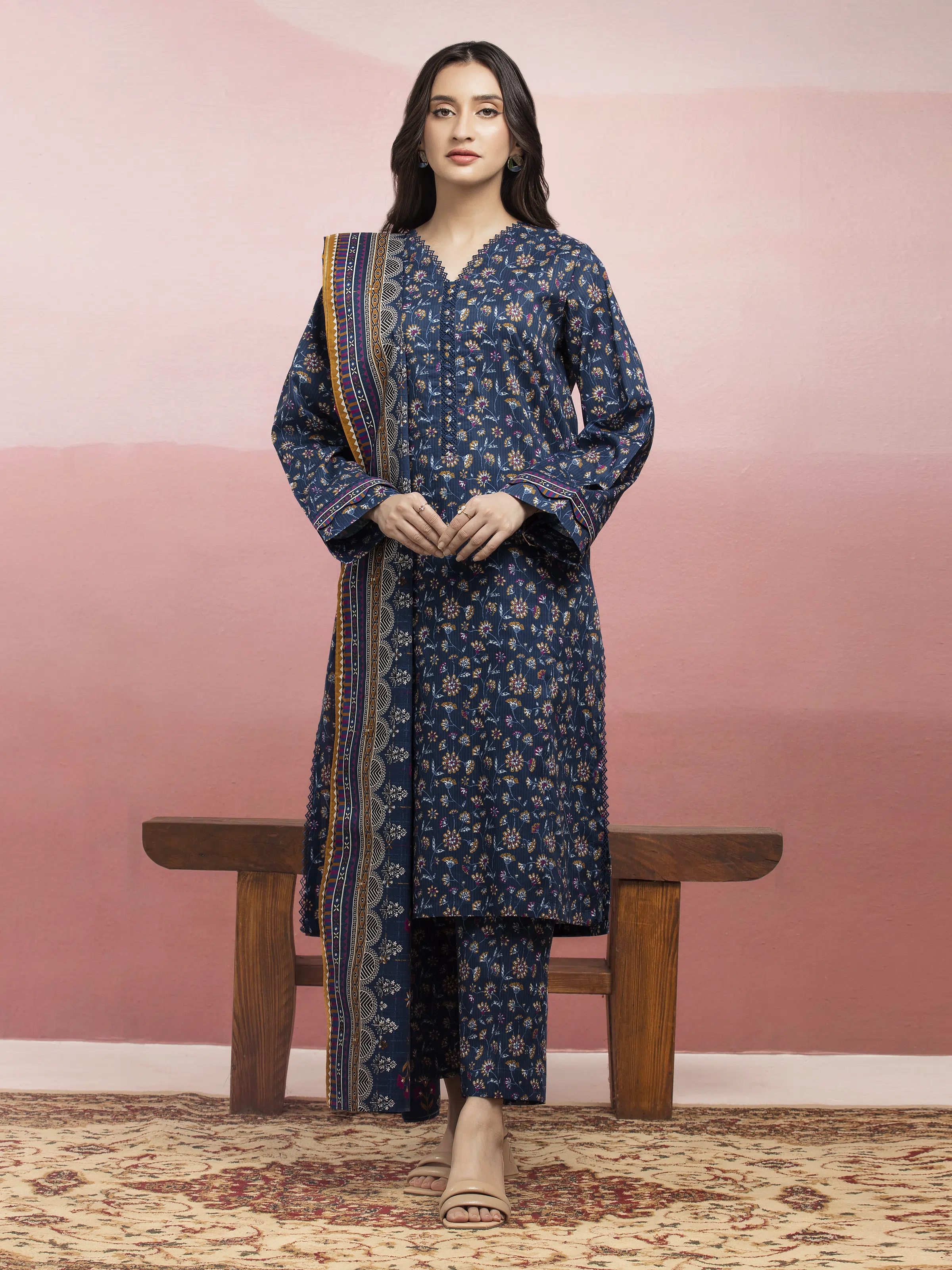 Printed Lawn Suit - EWU5A1-35085-3P