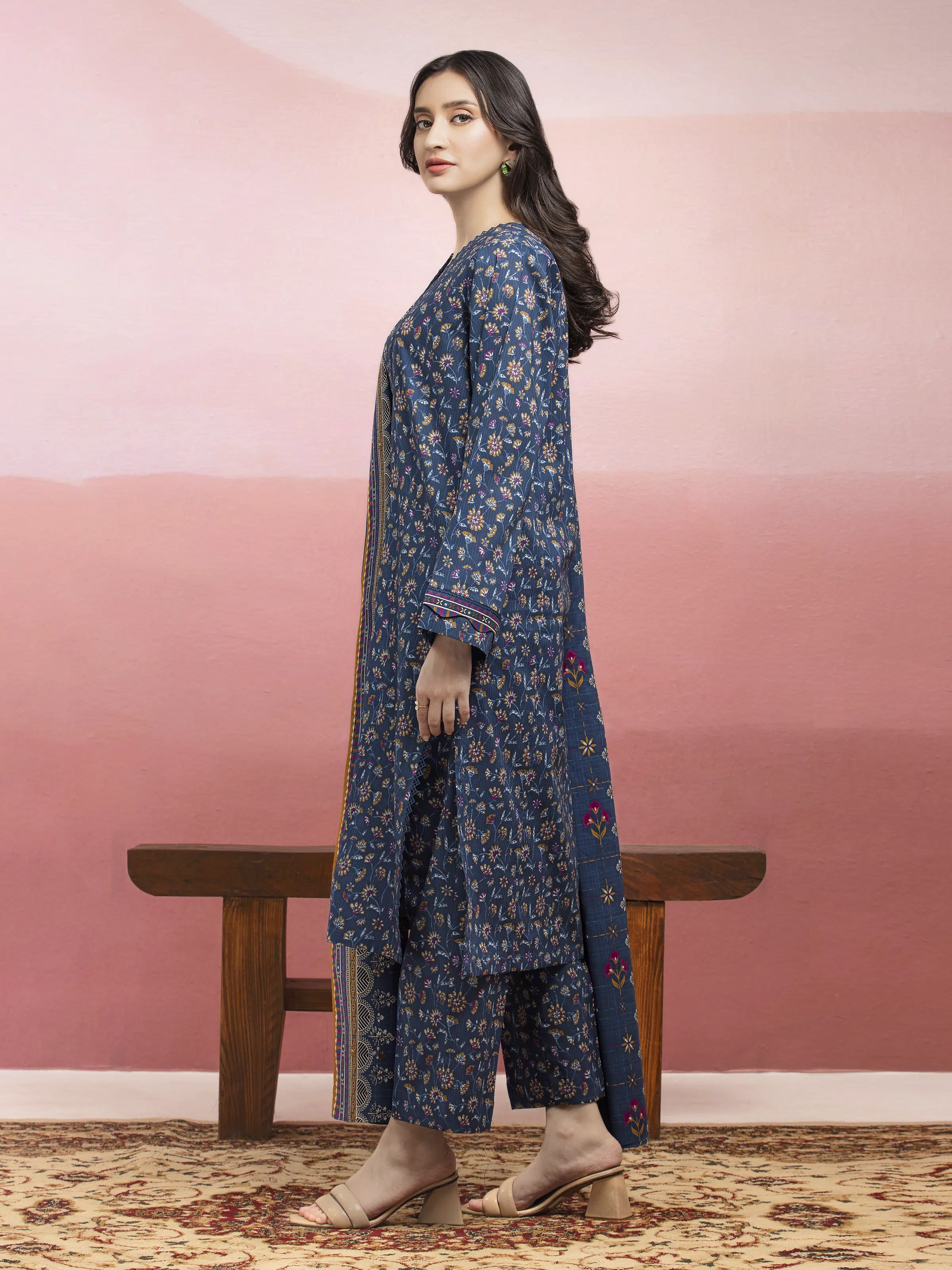 Printed Lawn Suit - EWU5A1-35085-3P - Image 3