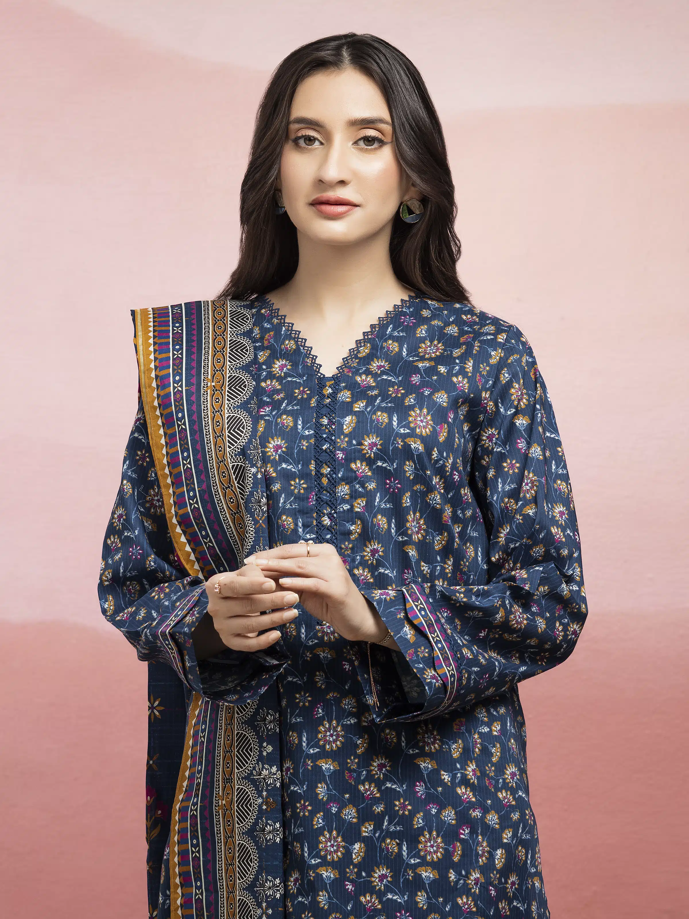 Printed Lawn Suit - EWU5A1-35085-3P - Image 4