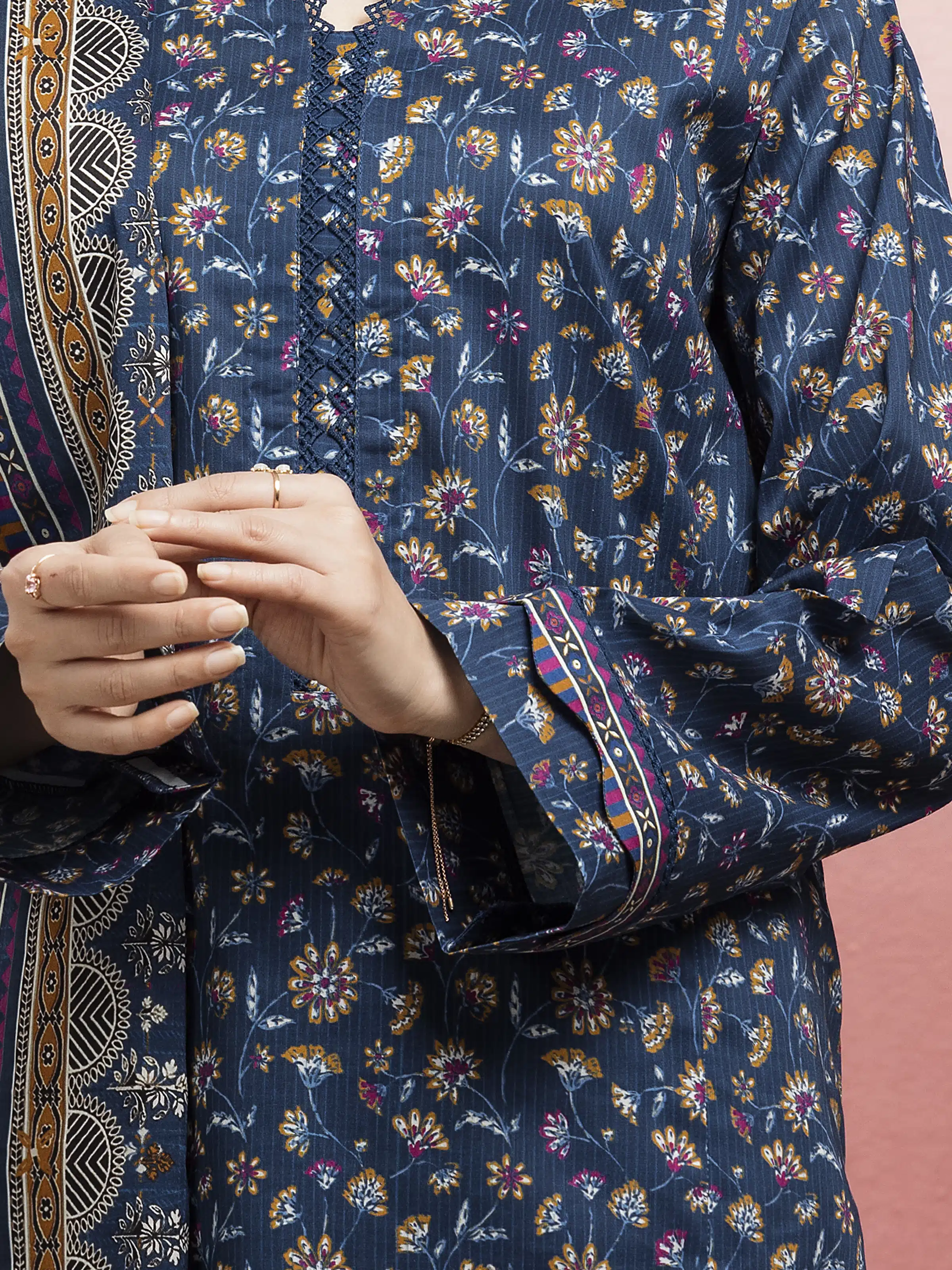 Printed Lawn Suit - EWU5A1-35085-3P - Image 5