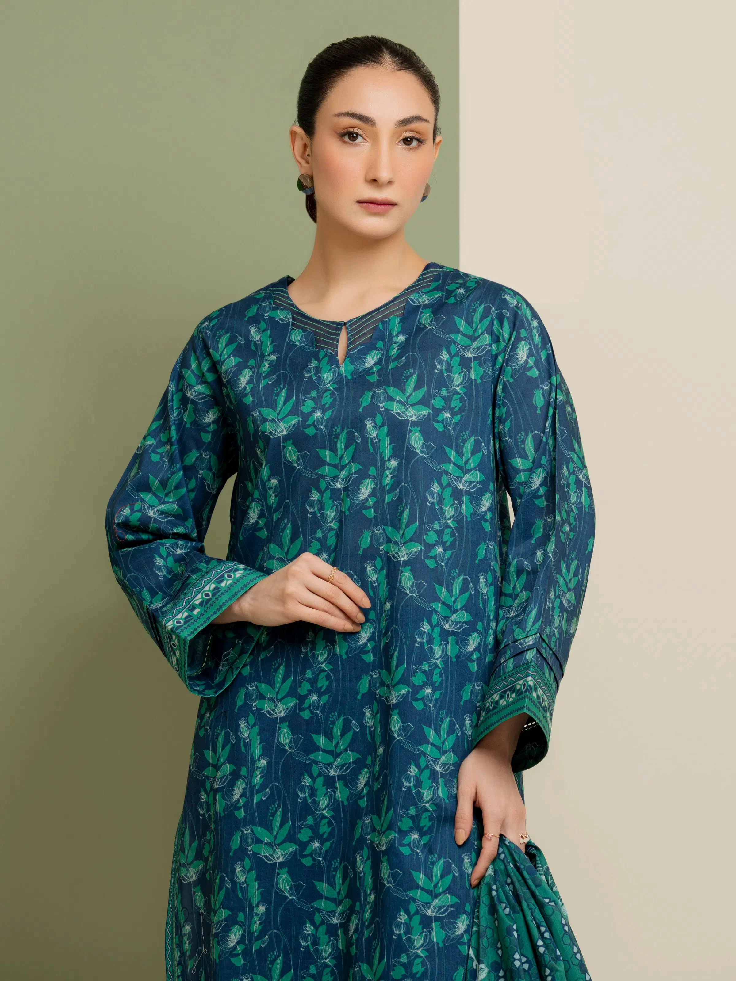 Printed Lawn Suit - EWU5A1-35111-3P - Image 4