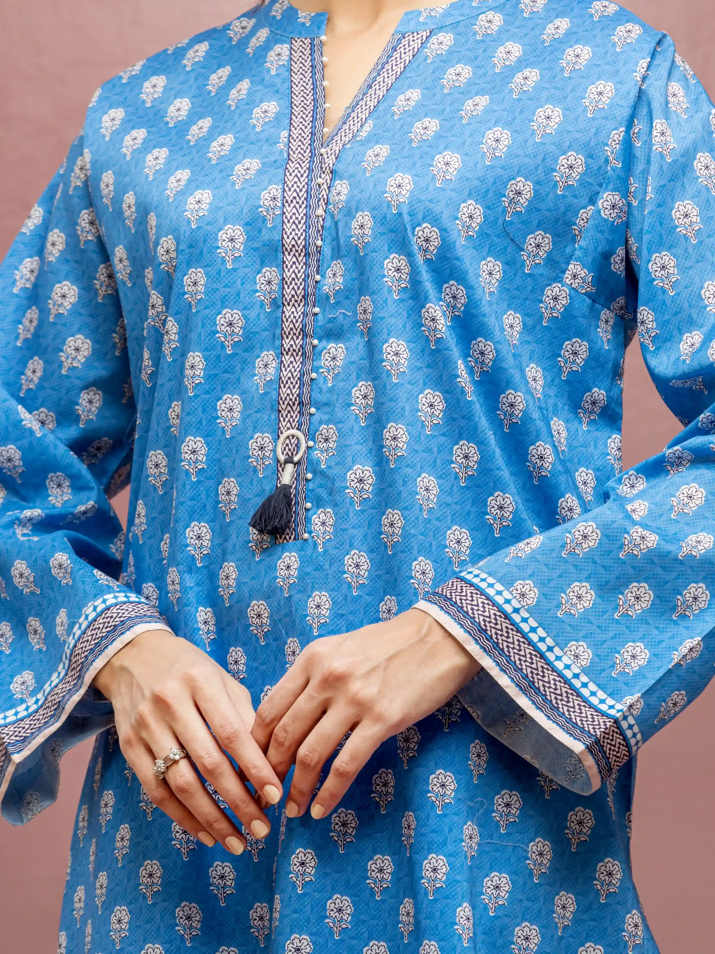 Printed Lawn Suit - EWU5A1-35116-3P - Image 4
