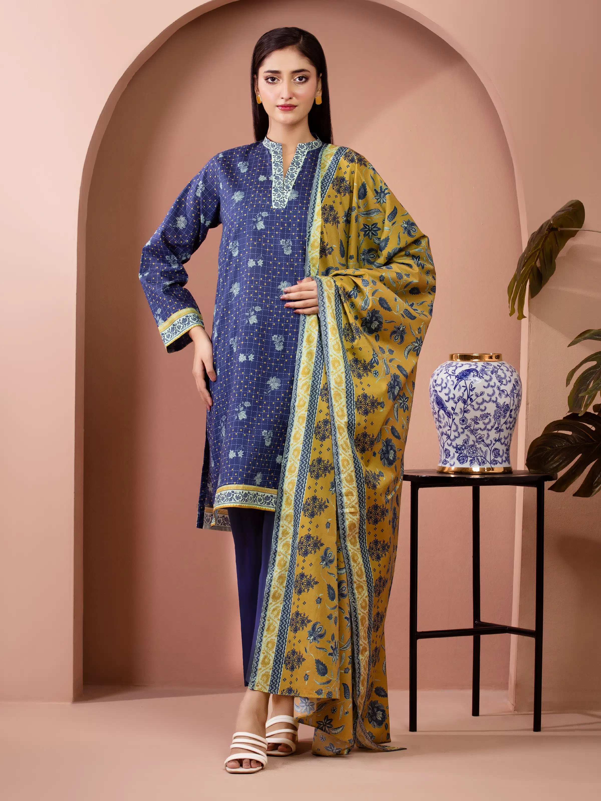 Printed Lawn Suit - EWU5A1-35238-3P