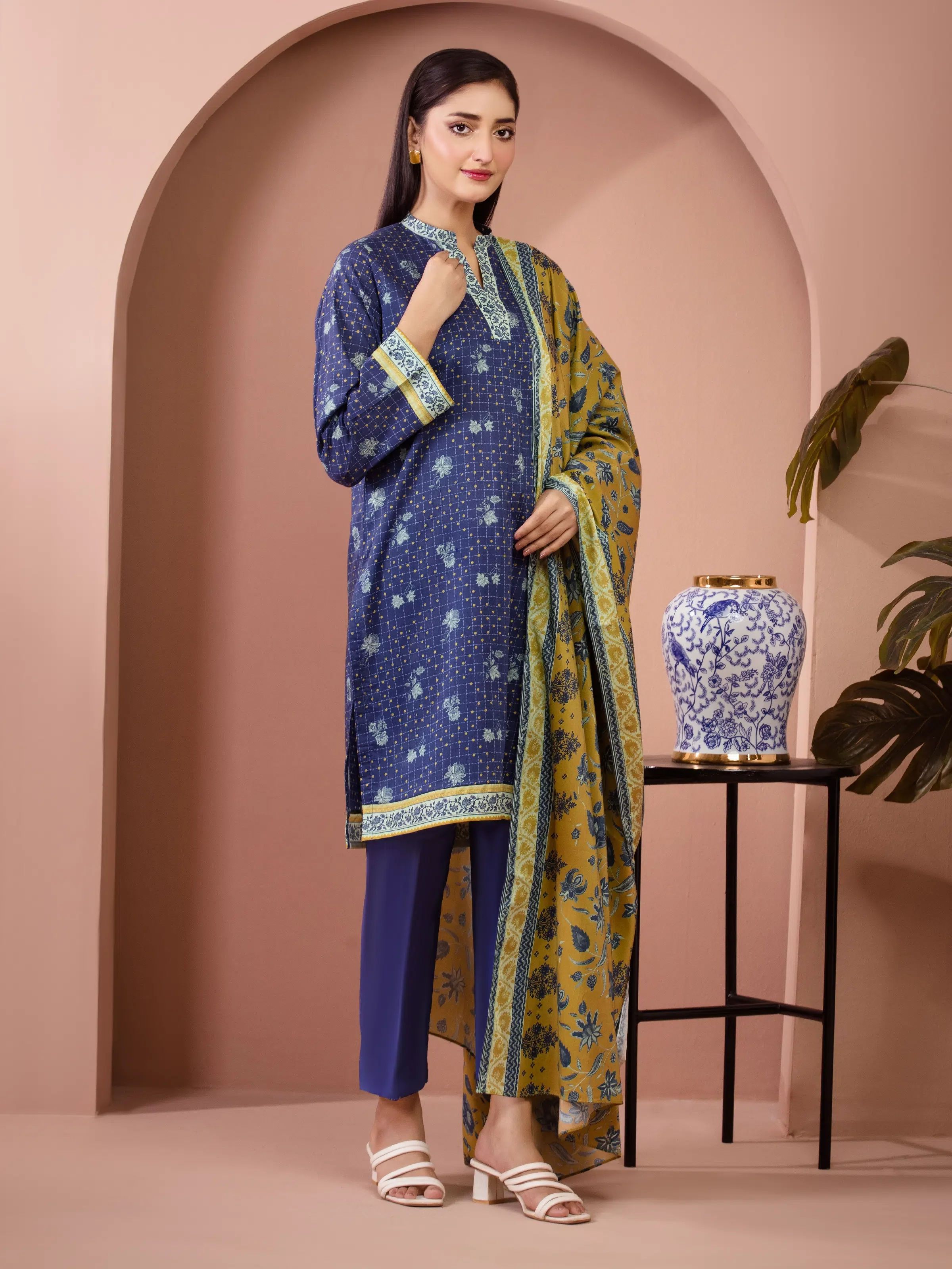 Printed Lawn Suit - EWU5A1-35238-3P - Image 2