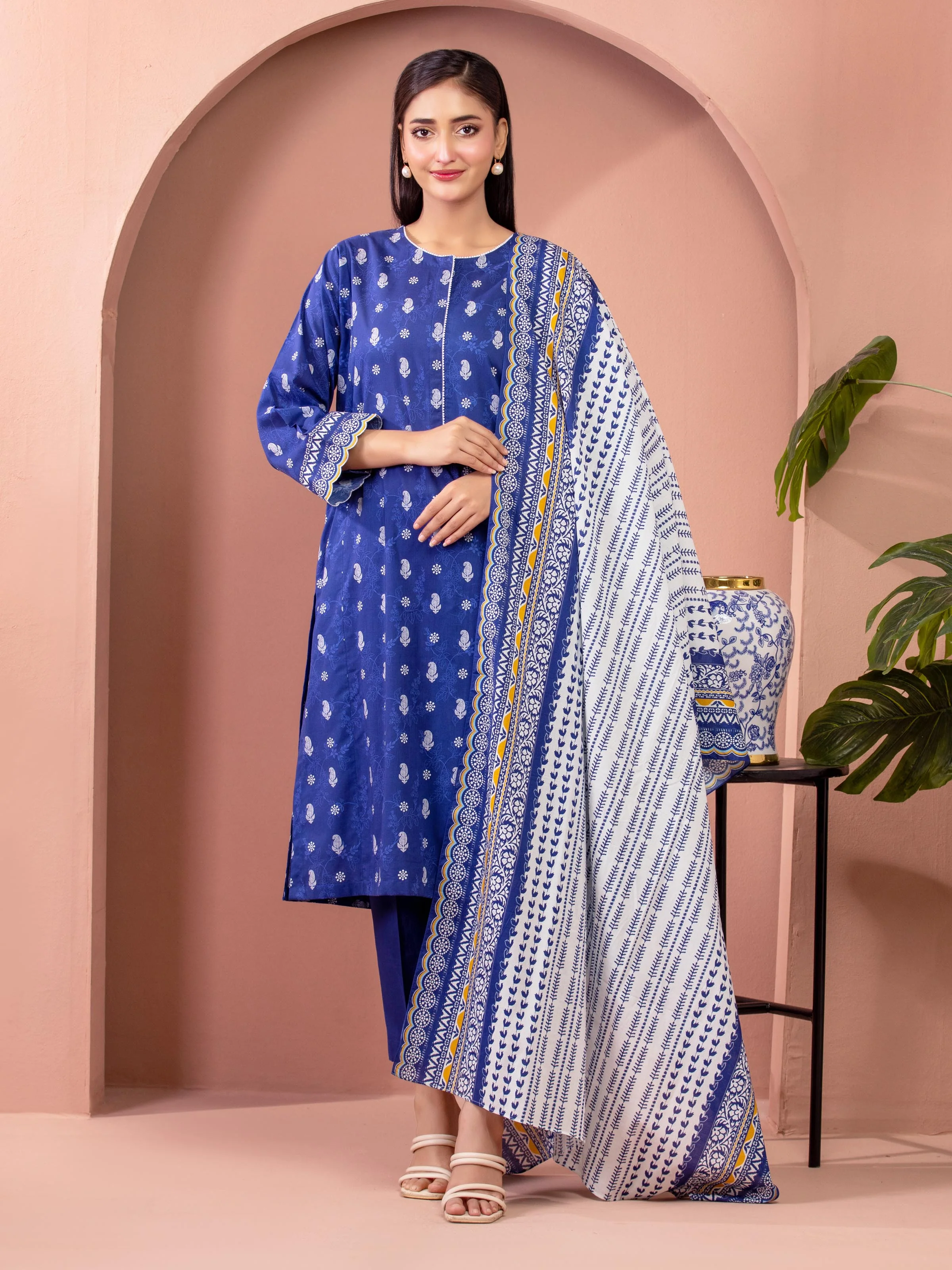 Printed Lawn Suit - EWU5A1-35240-3P
