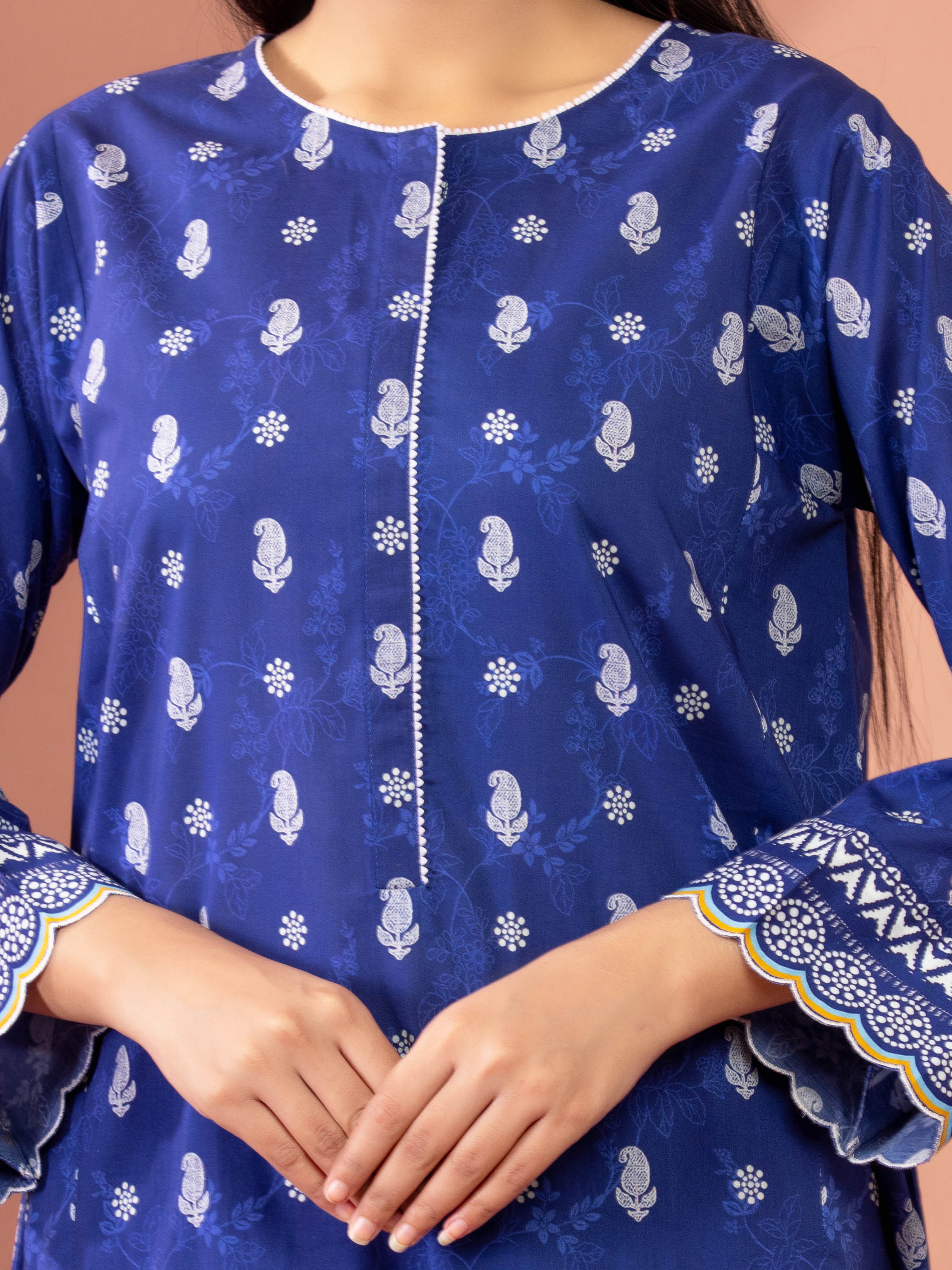 Printed Lawn Suit - EWU5A1-35240-3P - Image 4