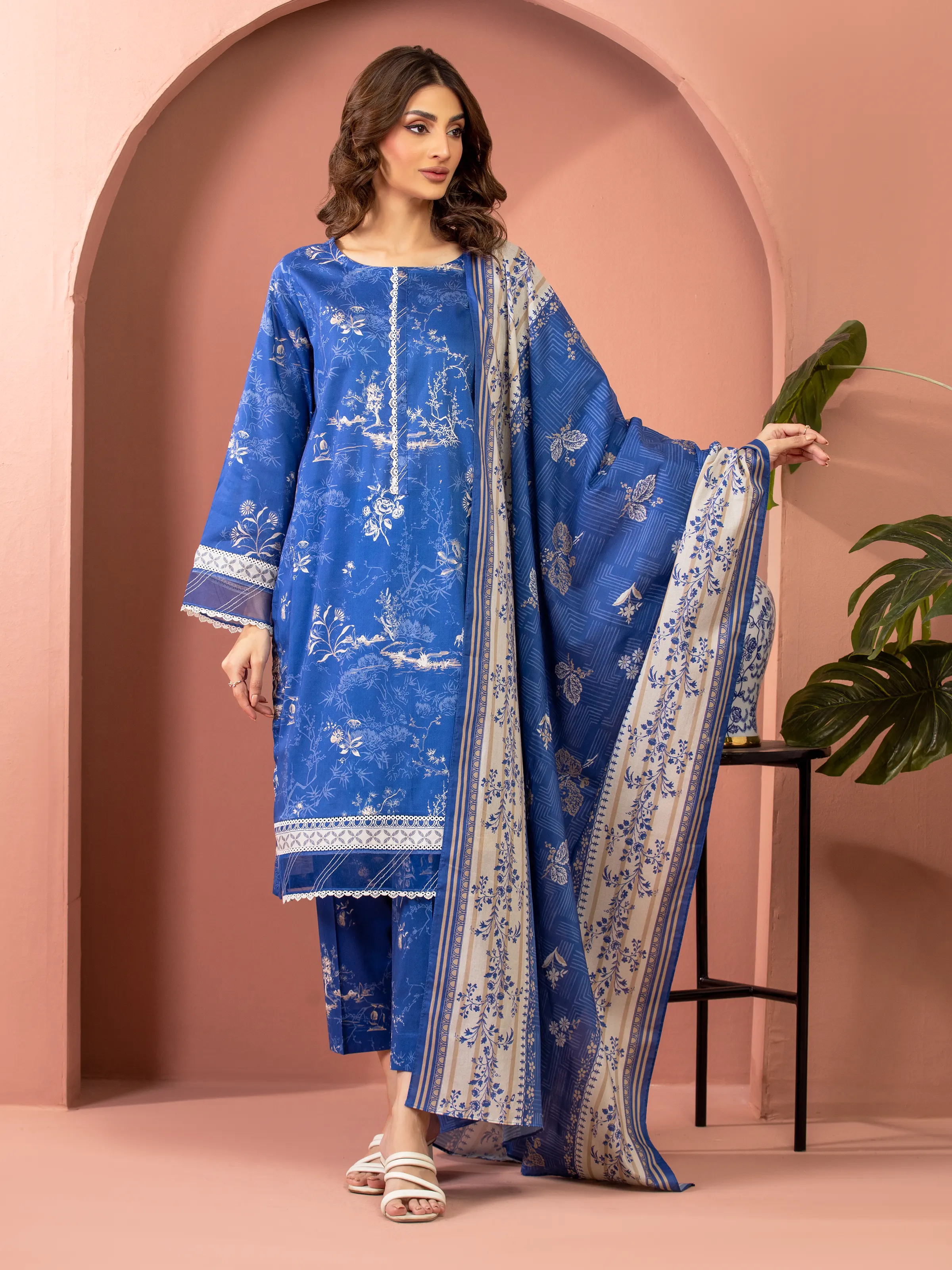 Printed Lawn Suit - EWU5A1-35608-3P