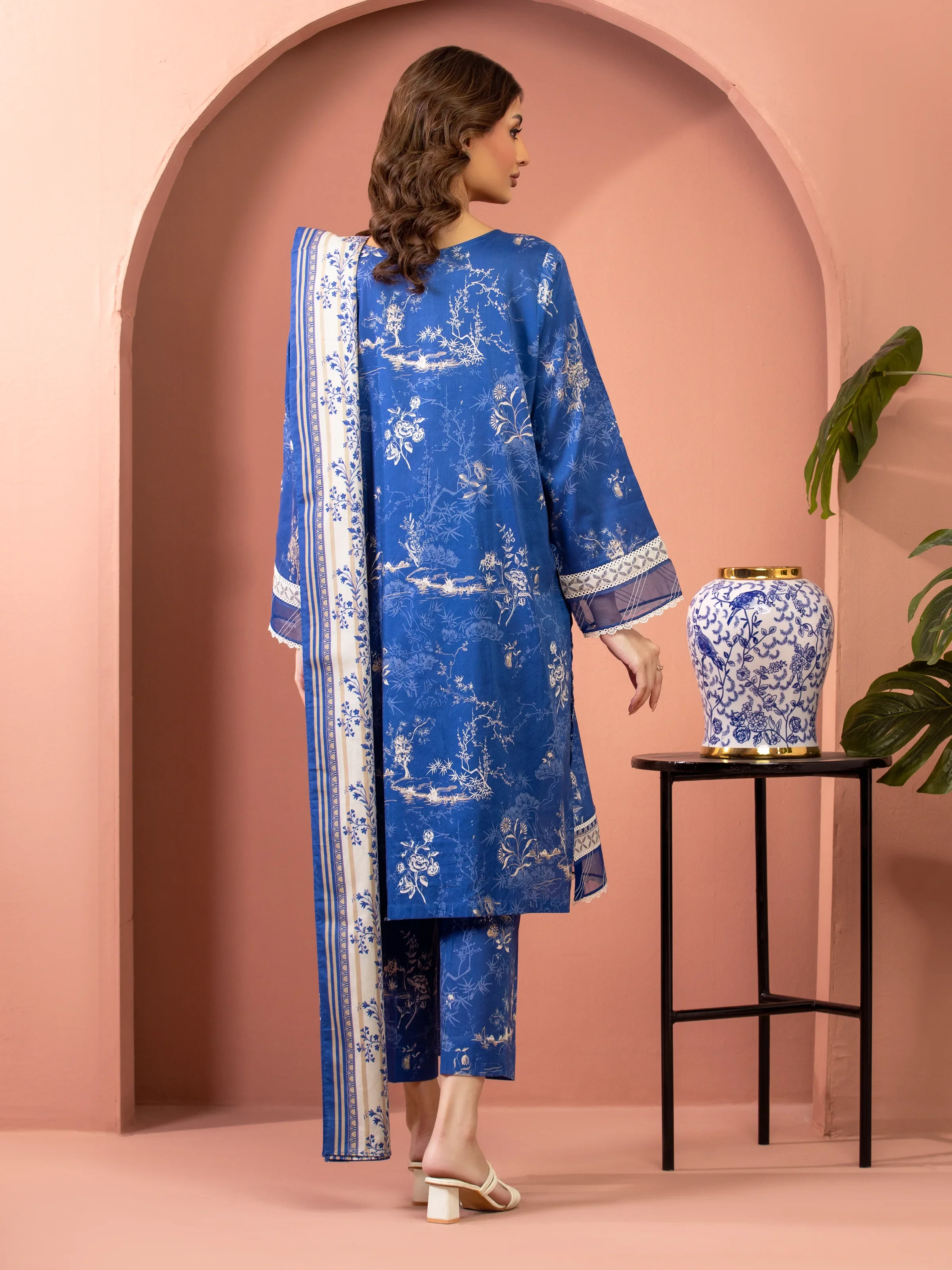 Printed Lawn Suit - EWU5A1-35608-3P - Image 2