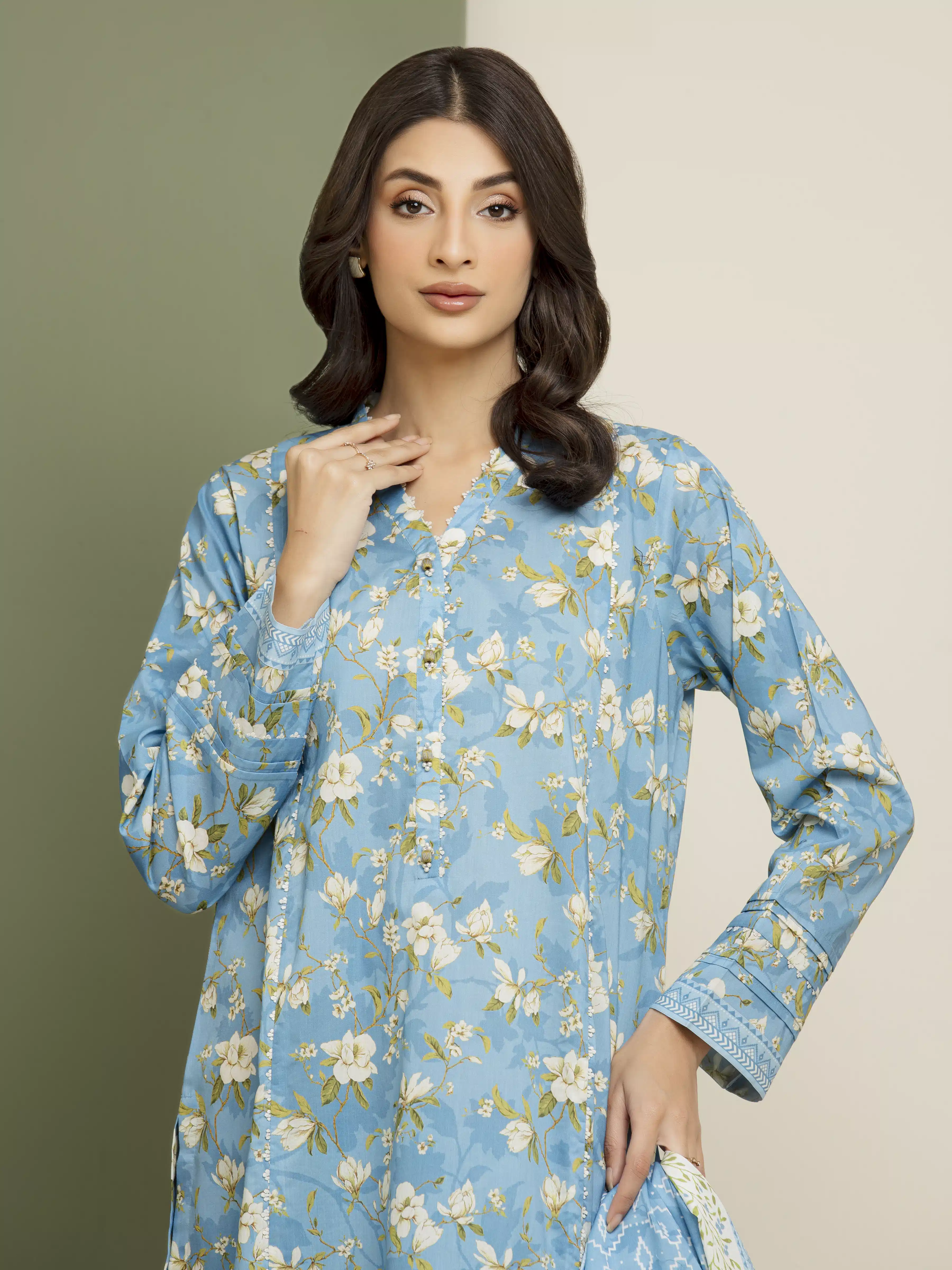 Printed Lawn Suit - EWU5A1-35137-3P - Image 2