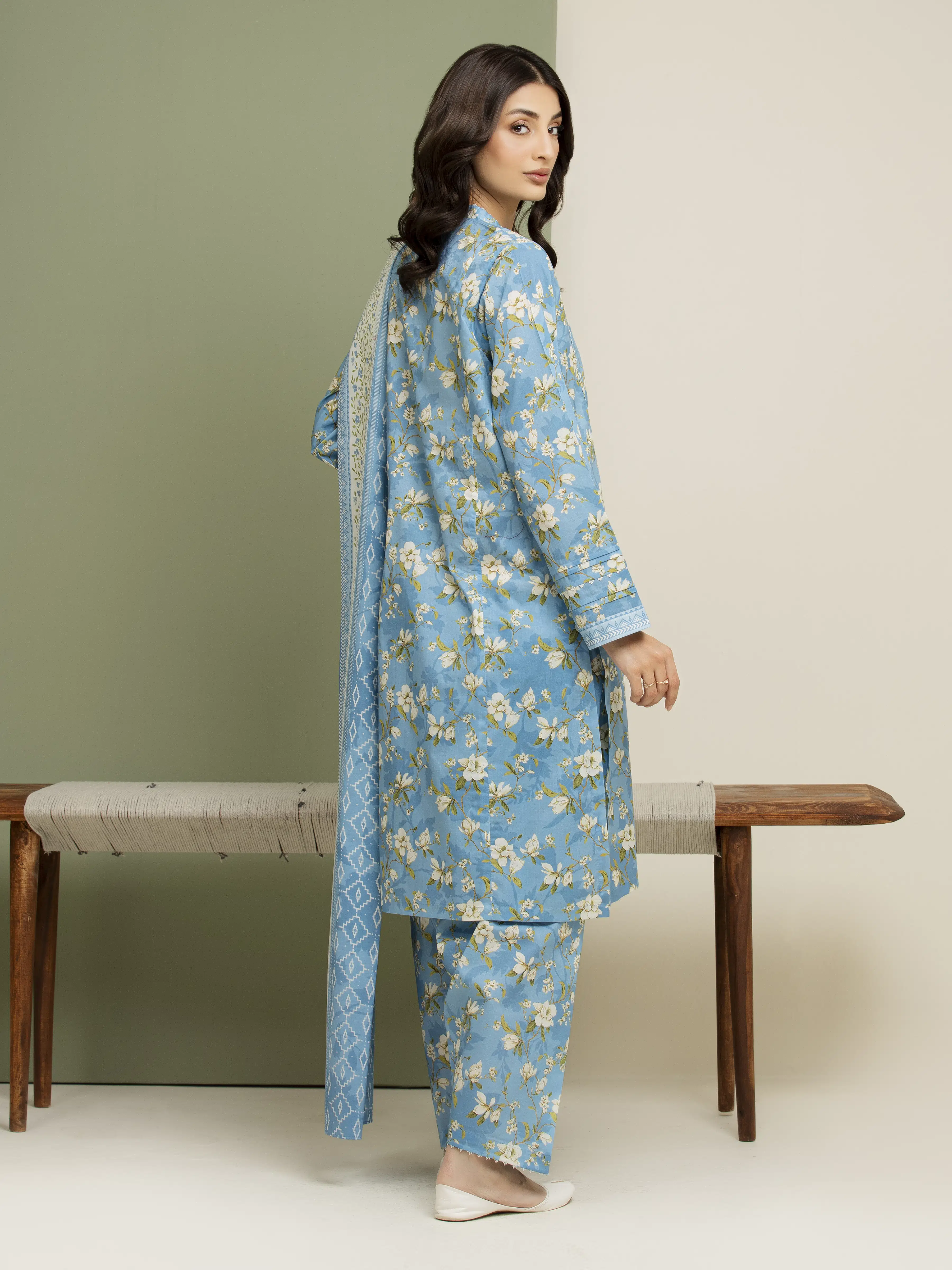 Printed Lawn Suit - EWU5A1-35137-3P - Image 5