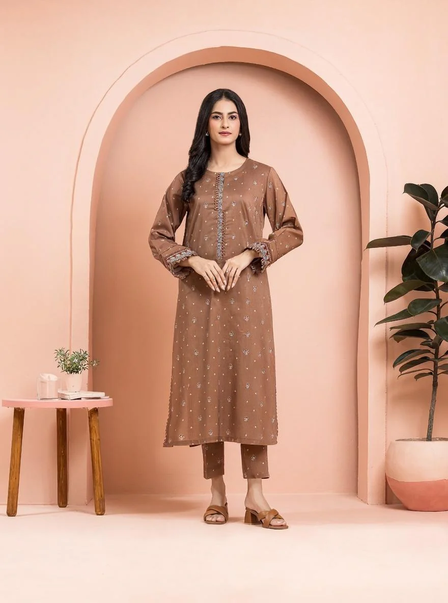 Printed Khaddar Shirt - EWU24M3-081S