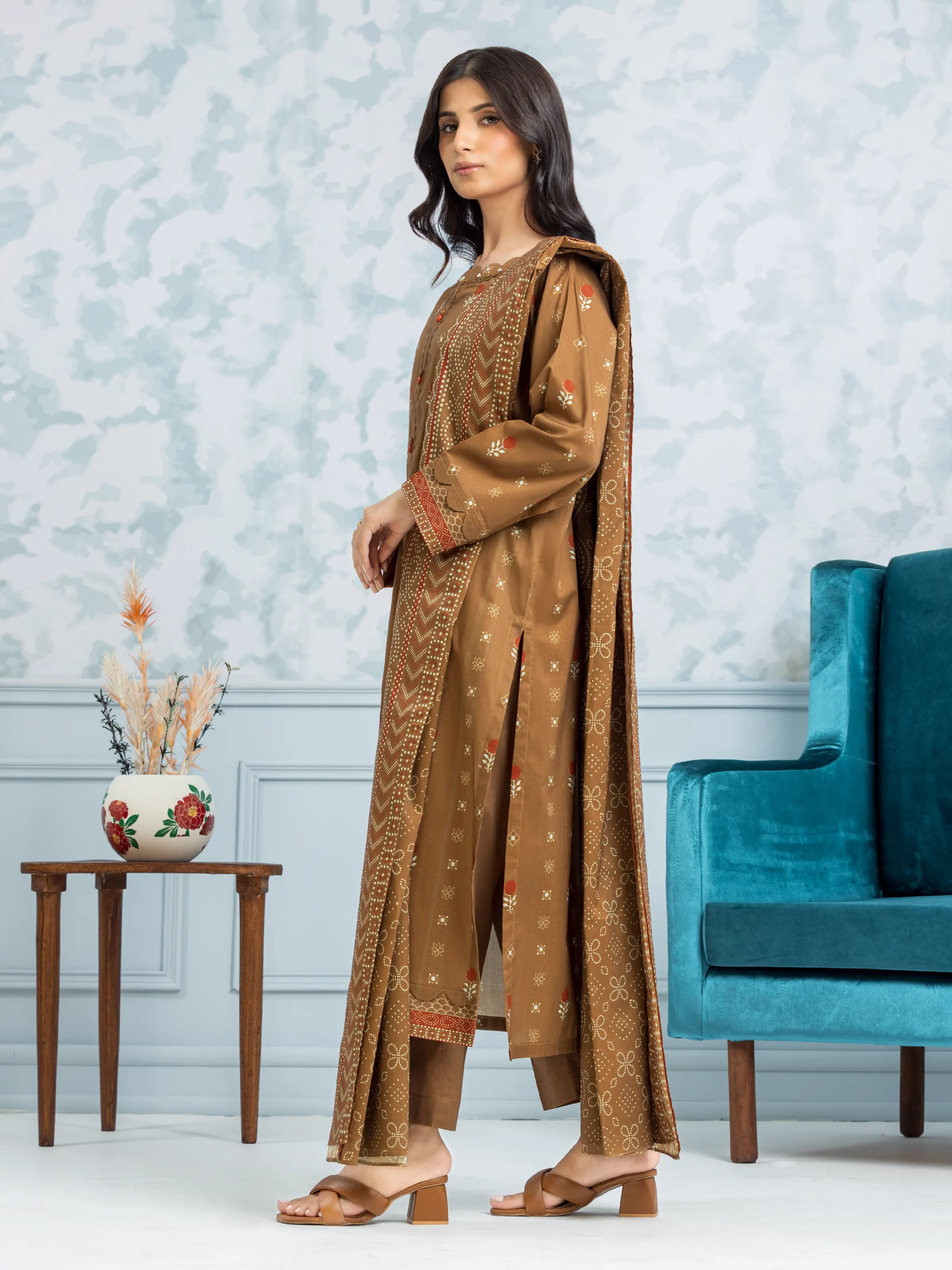 Printed Khaddar Suit - EWU24A3-29323-3P - Image 4