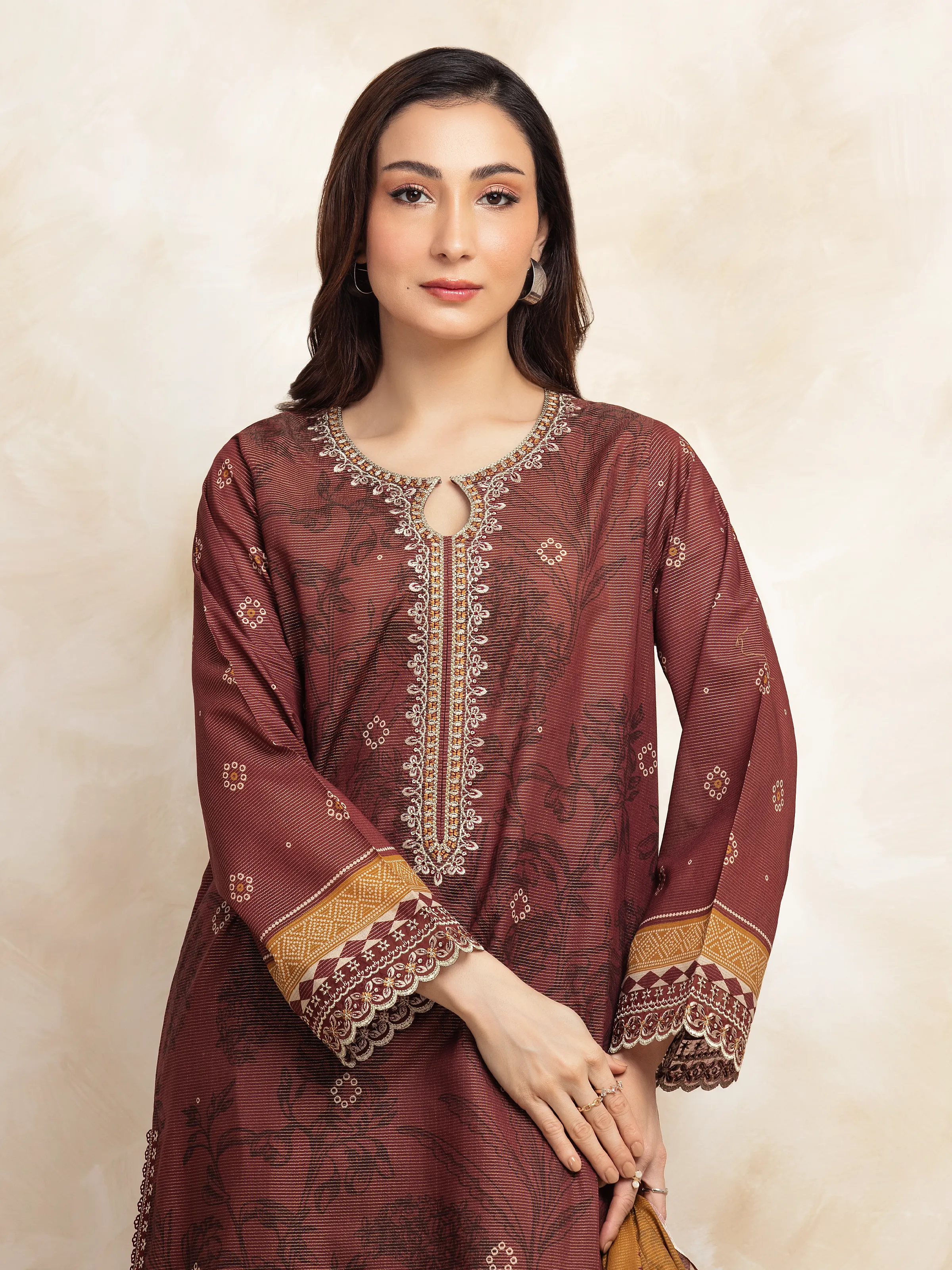 Embroidered Lawn Suit - EWU5V1-31192-3P - Image 4