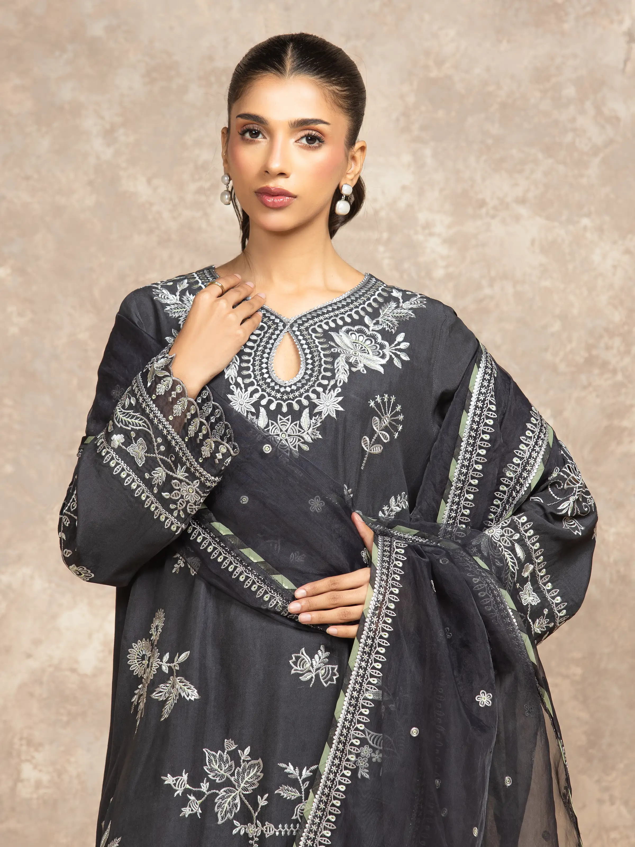 Embroidered Viscose Suit - EWU5V19-32047-3P - Image 2